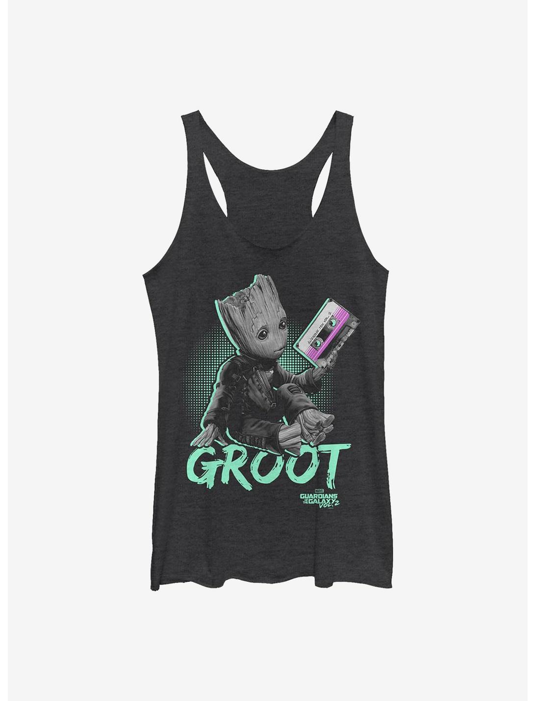 Marvel Guardians Of The Galaxy Neon Baby Groot Girls Tank, BLK HTR, hi-res