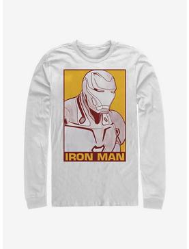 Marvel Iron Man Pop Art Poster Long-Sleeve T-Shirt, WHITE, hi-res
