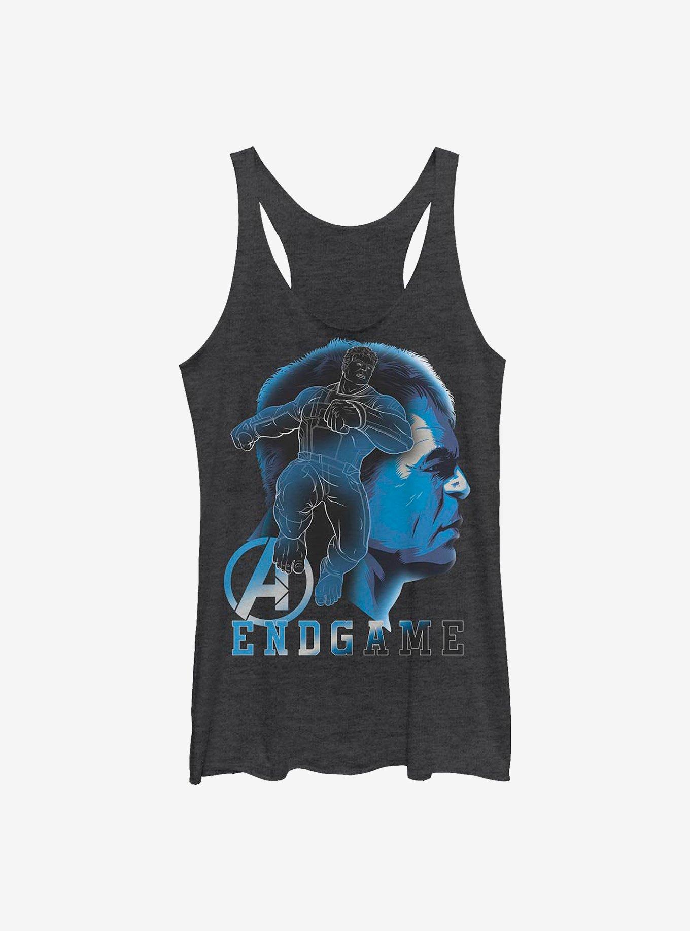 Marvel The Hulk Endgame Silhouette Girls Tank, BLK HTR, hi-res