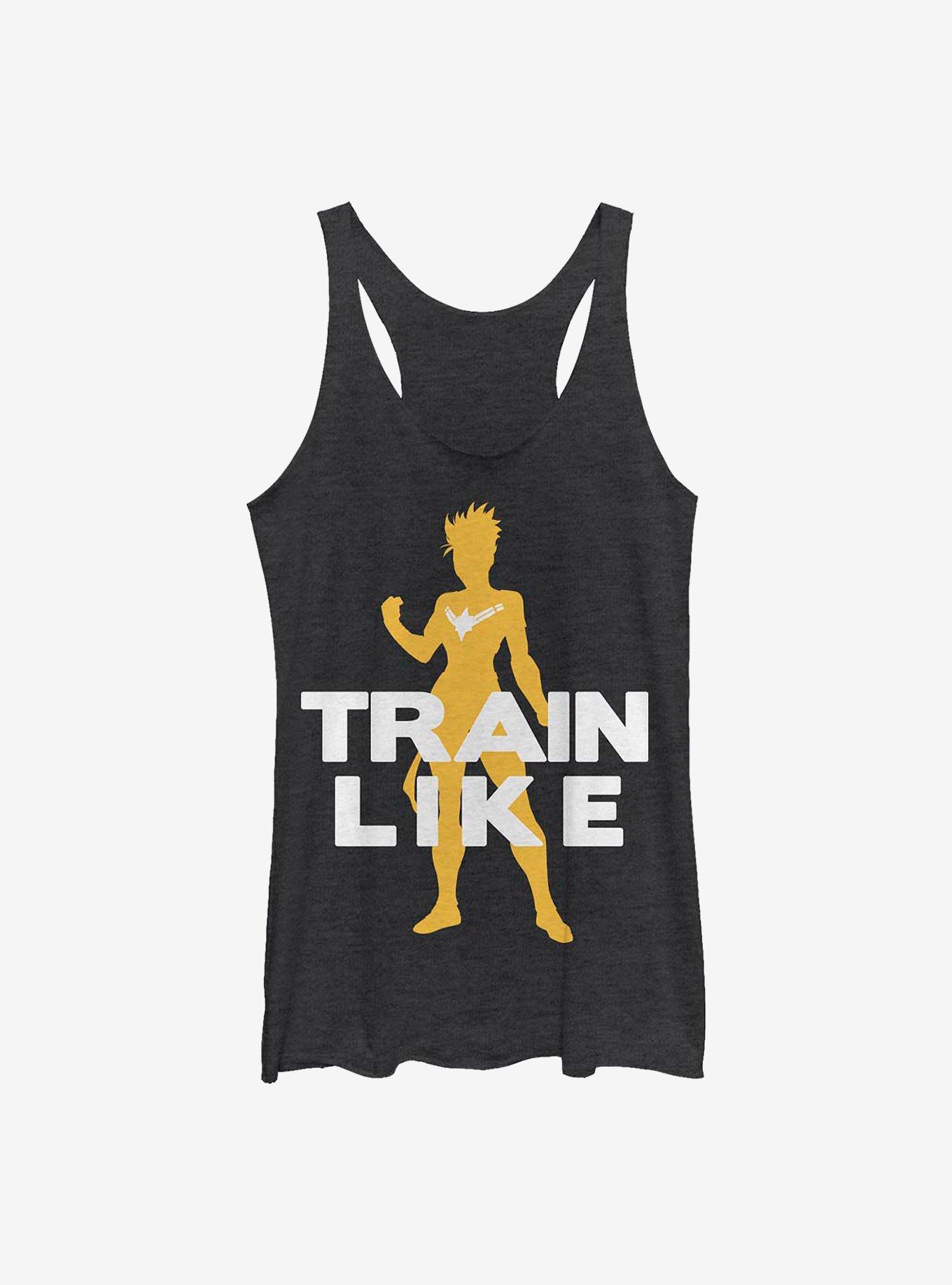 Marvel Captain Marvel Train Like Girls Tank, BLK HTR, hi-res