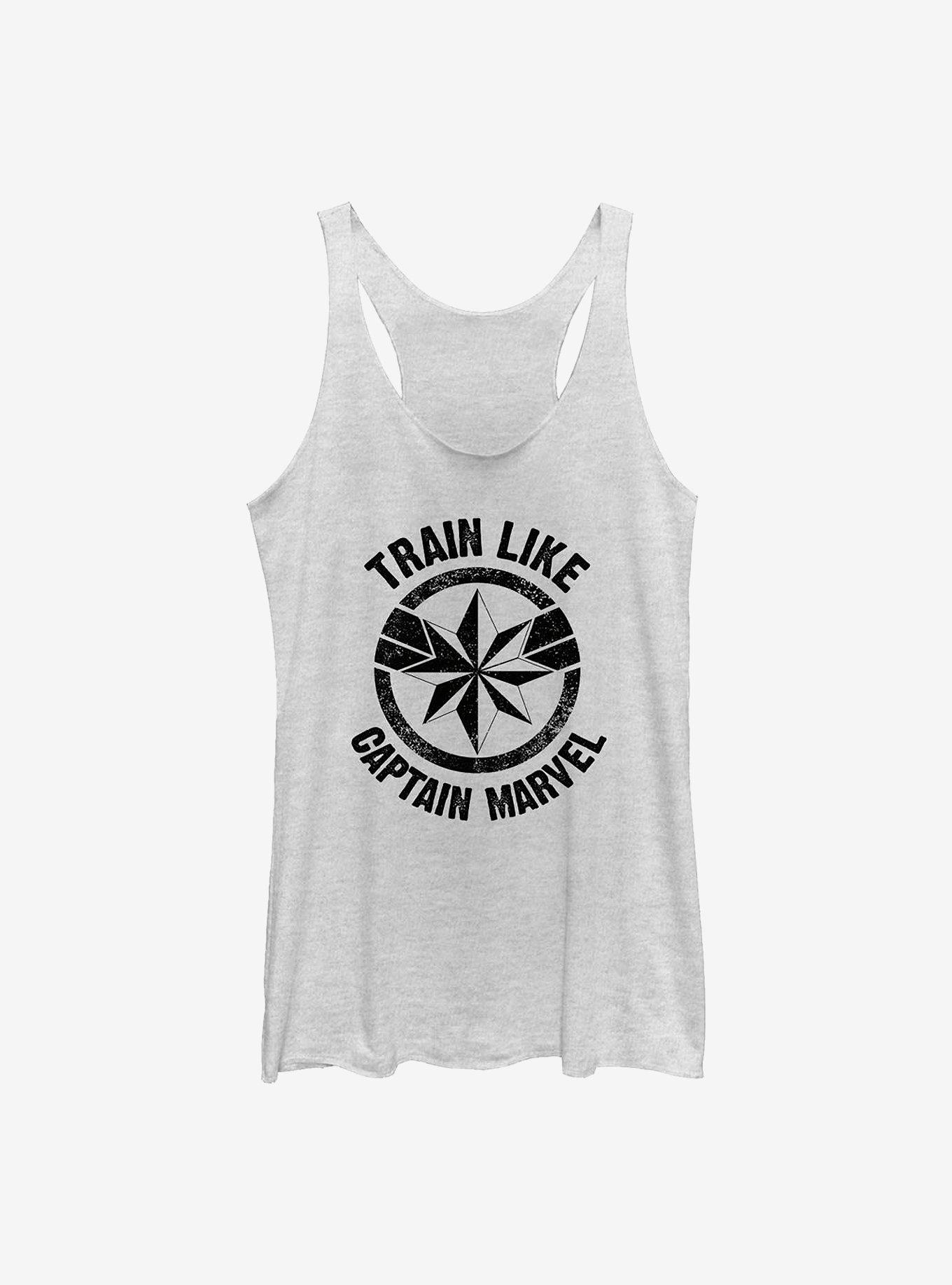 Marvel Captain Marvel Train Like Icon Girls Tank, WHITE HTR, hi-res