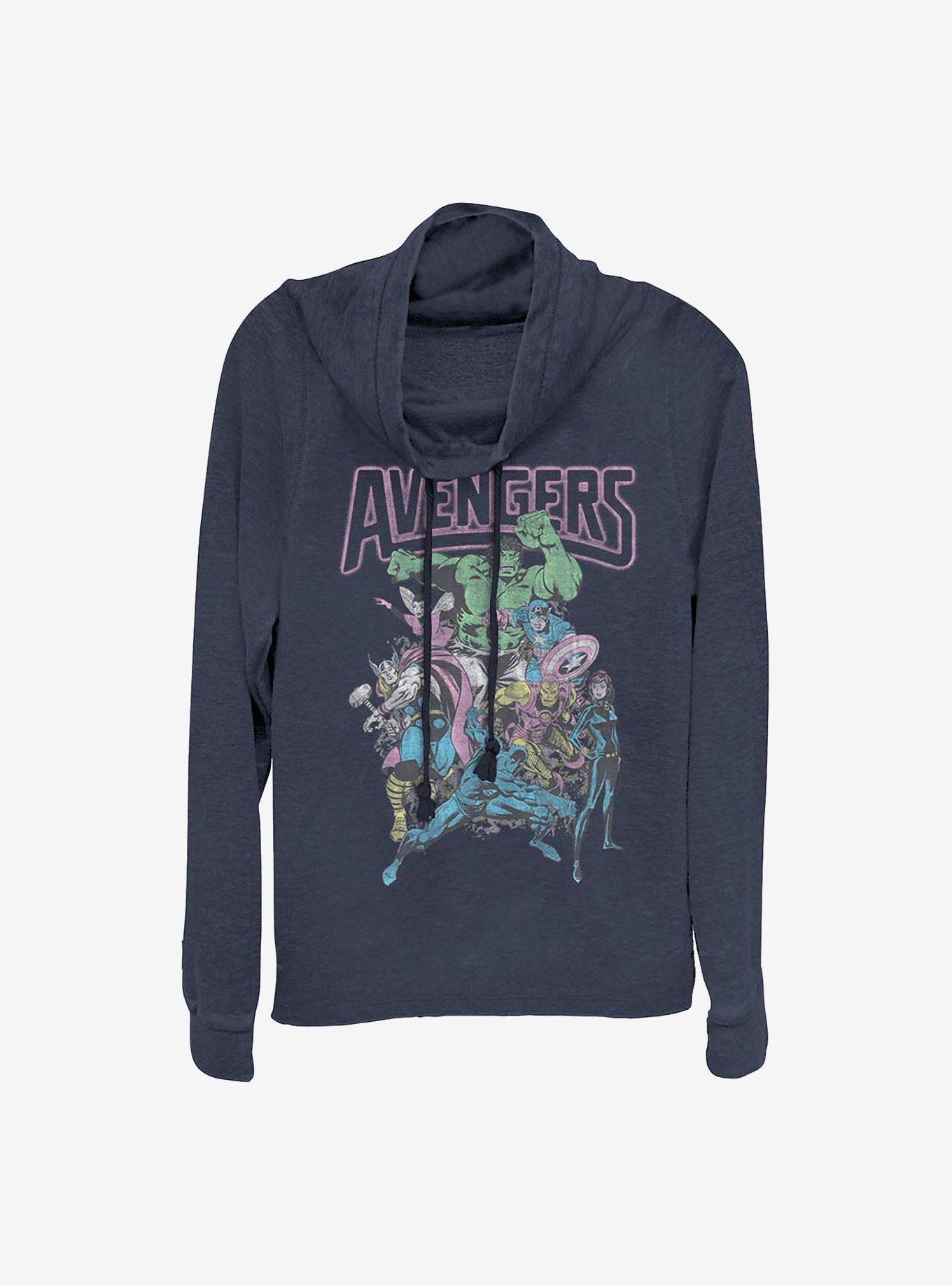 Marvel Avengers Band Tee Cowlneck Long-Sleeve Girls Top, , hi-res