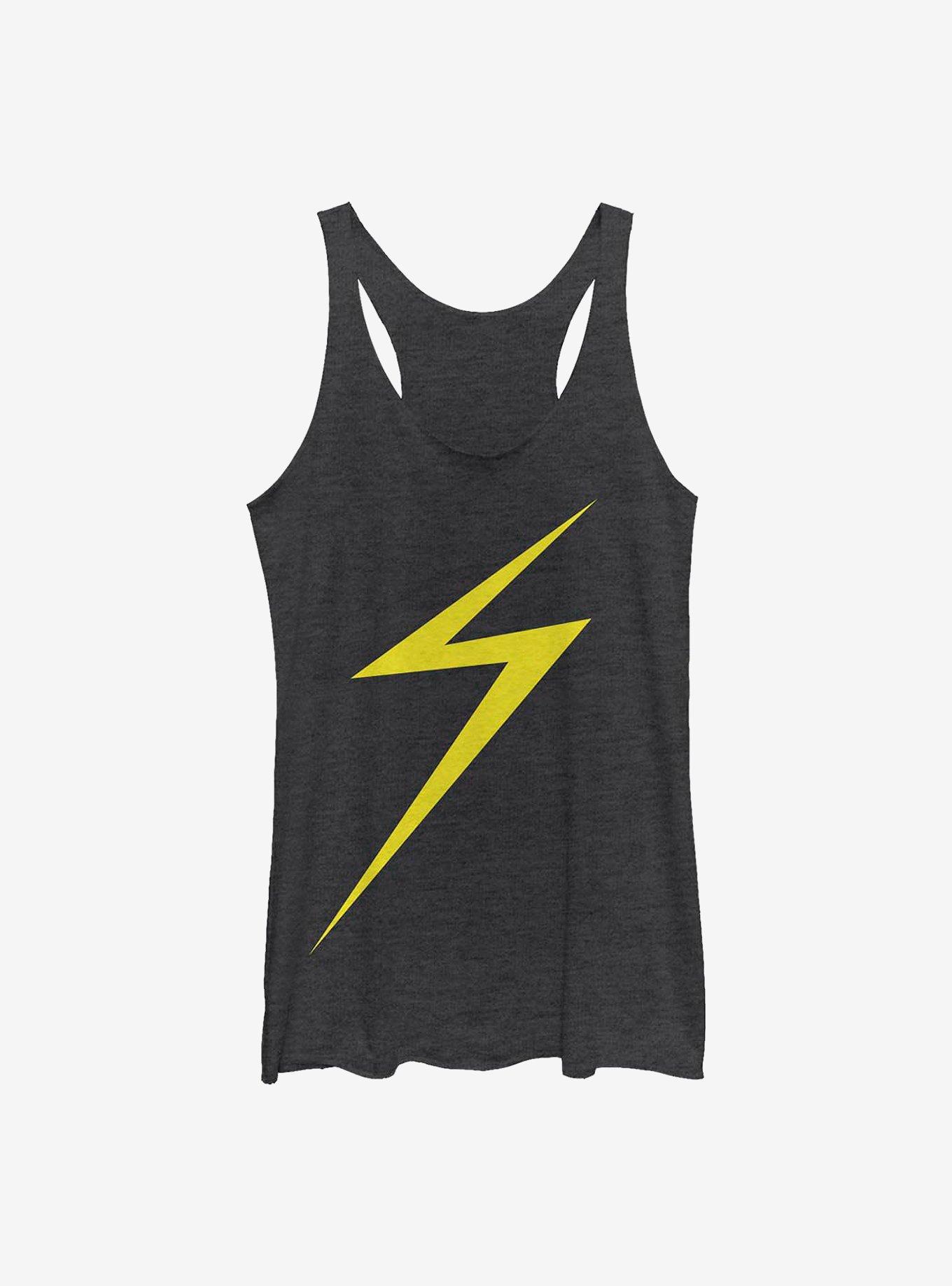 Marvel Ms. Marvel Logo Girls Tank, BLK HTR, hi-res