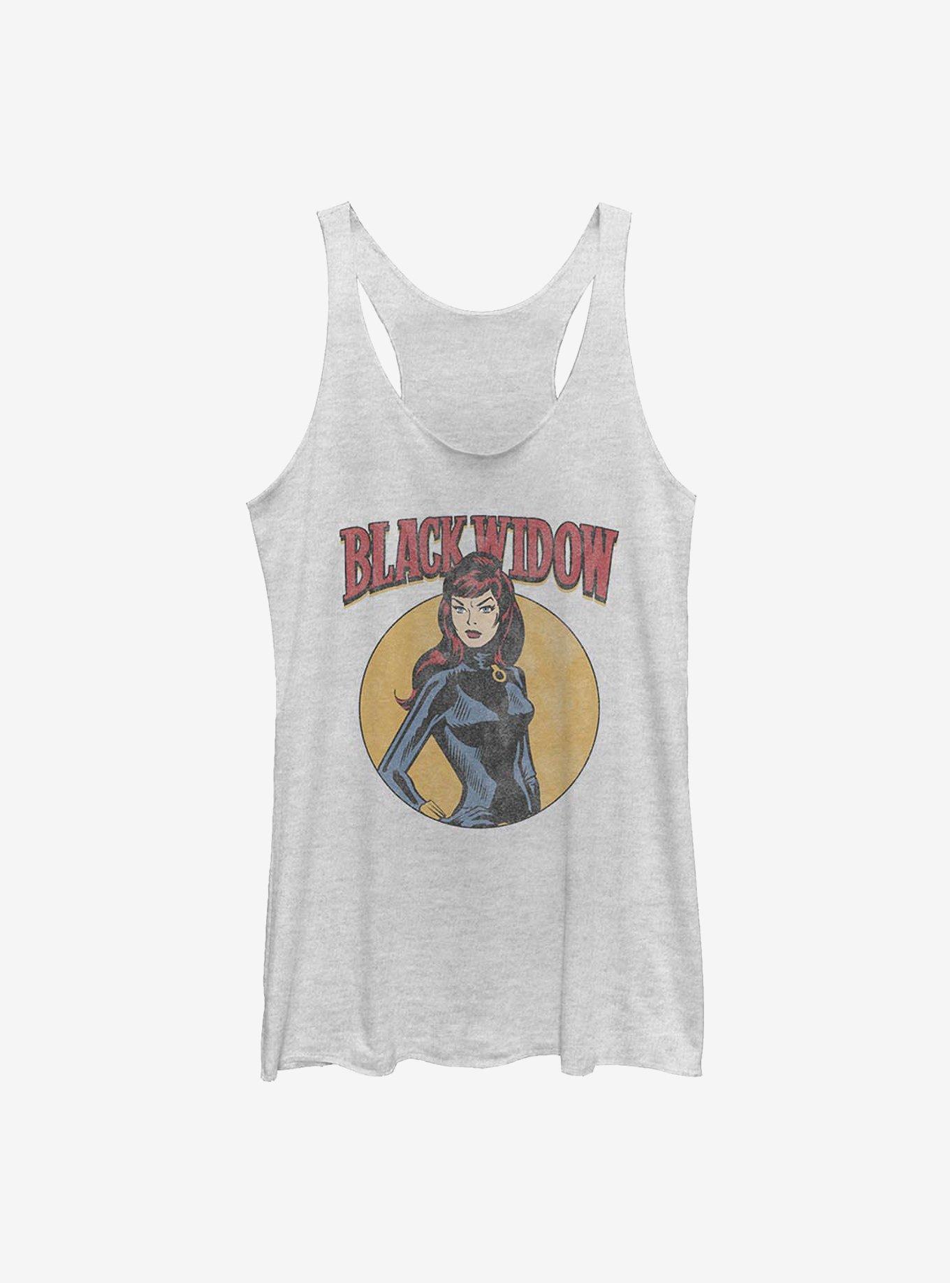 Marvel Black Widow Retro Cartoon Girls Tank, WHITE HTR, hi-res