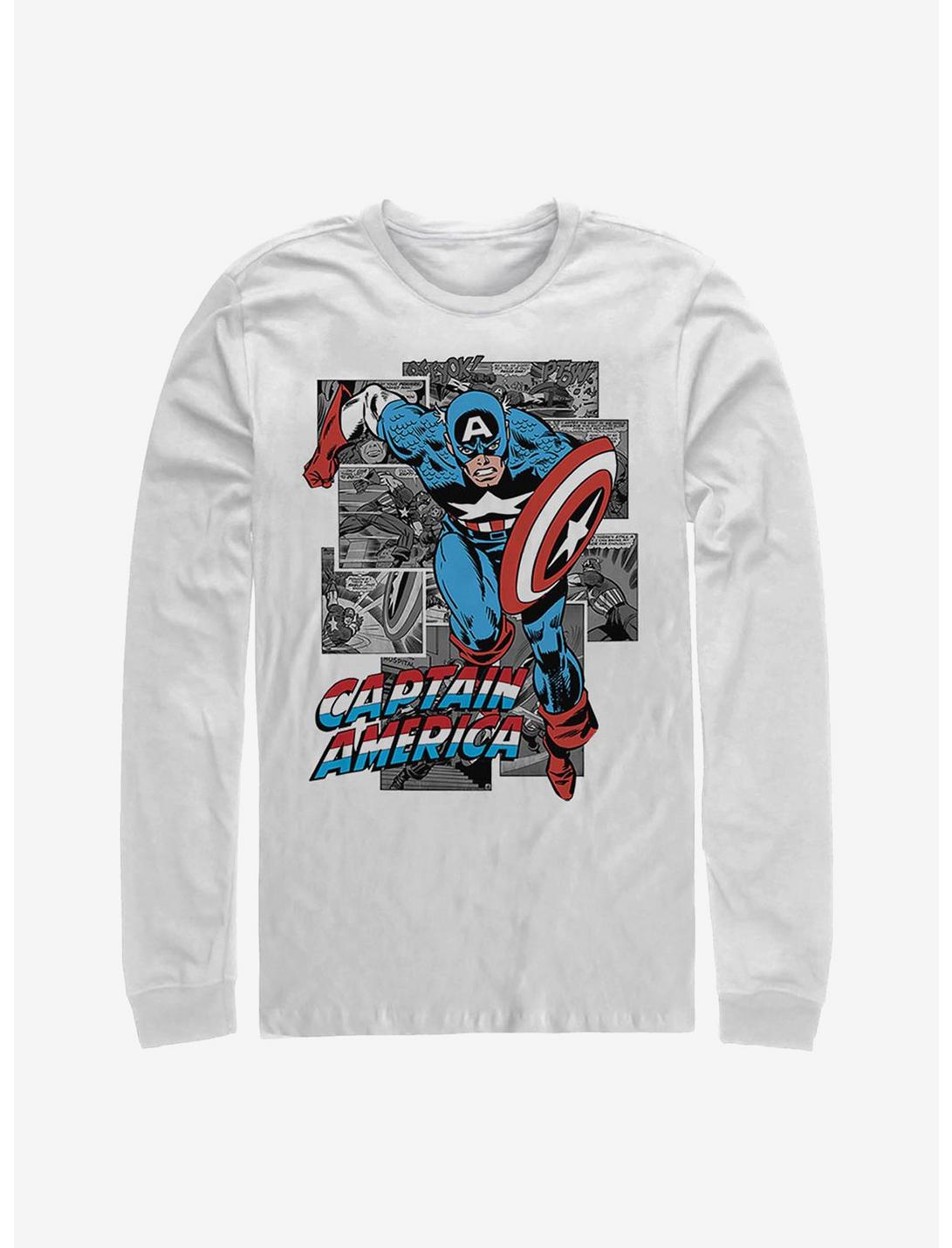 Marvel Captain America Comic Cap Long-Sleeve T-Shirt, WHITE, hi-res