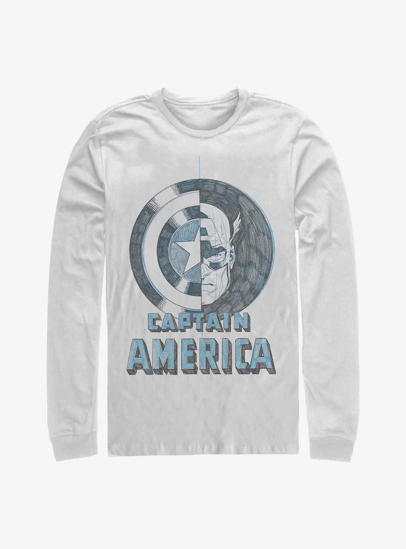 Marvel Captain America Shield Face Long-Sleeve T-Shirt, , hi-res