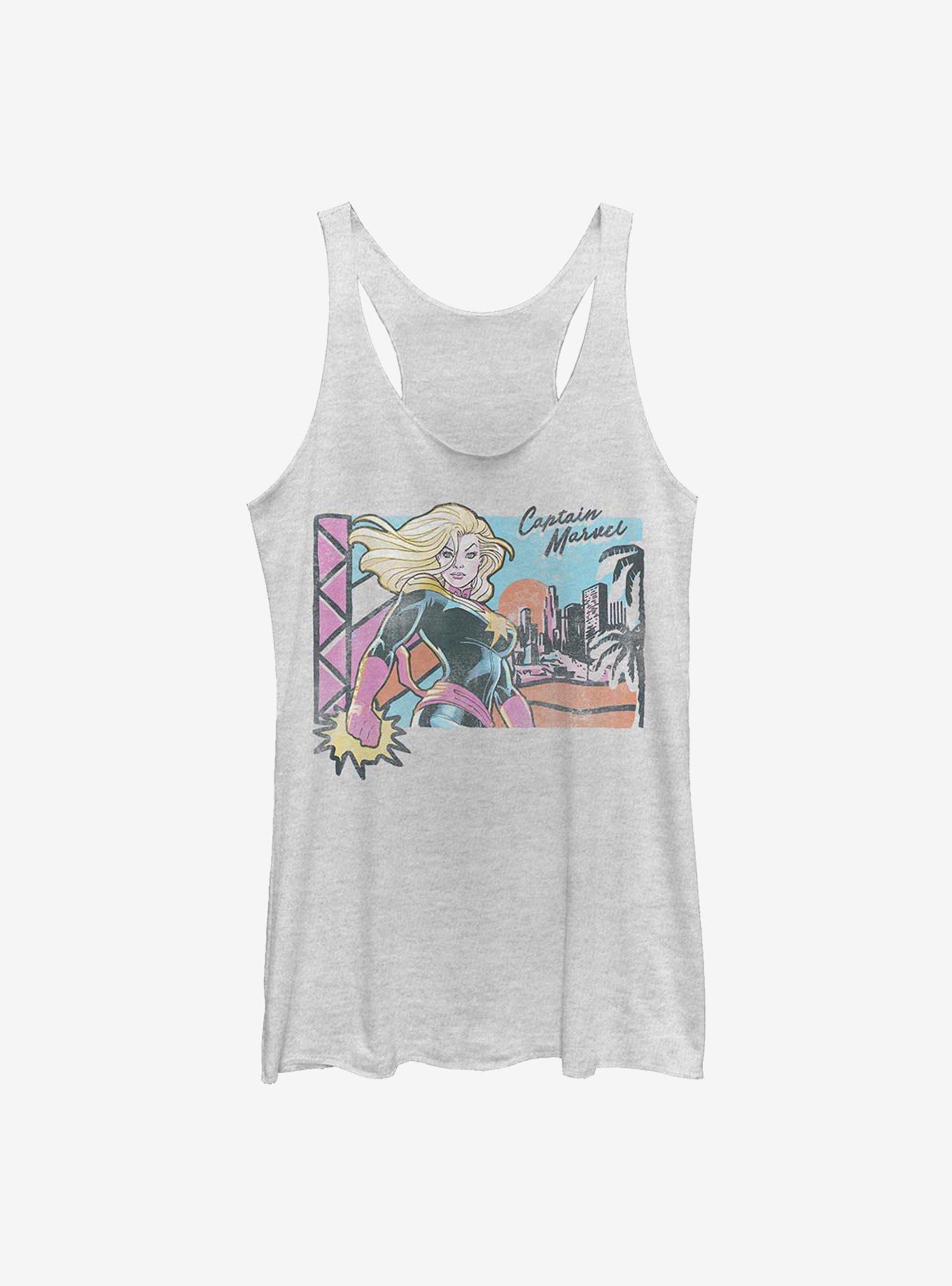 Marvel Captain Marvel Los Angeles Girls Tank, WHITE HTR, hi-res