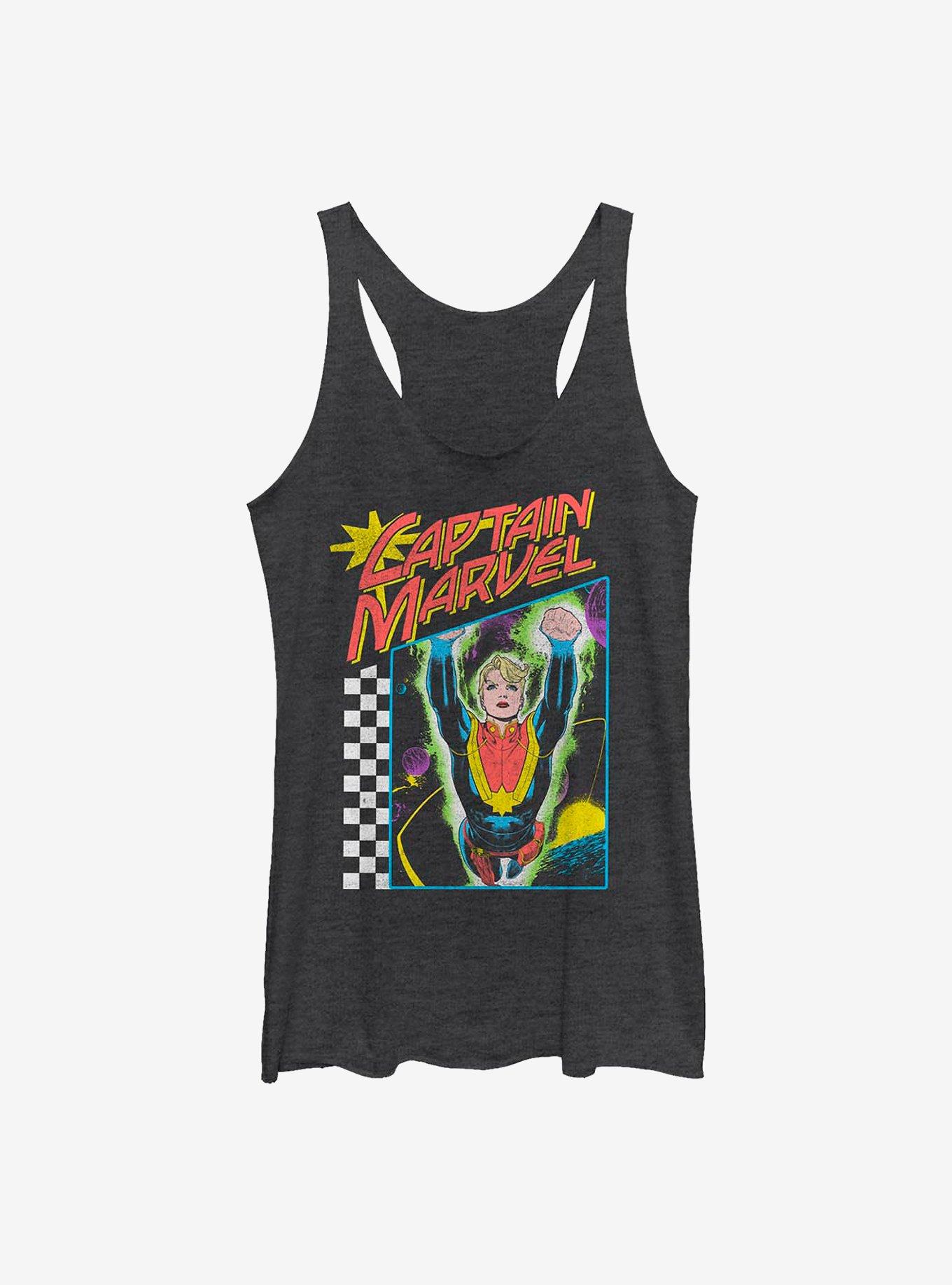 Marvel Captain Marvel Neon Pop Girls Tank