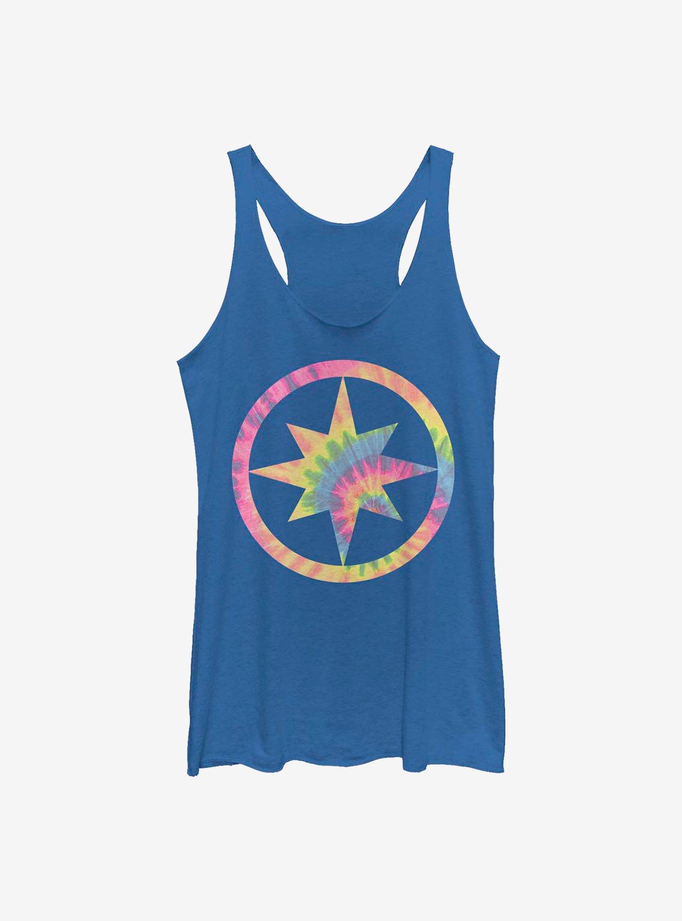 Marvel Captain Marvel Logo Tie-Dye Girls Tank, , hi-res