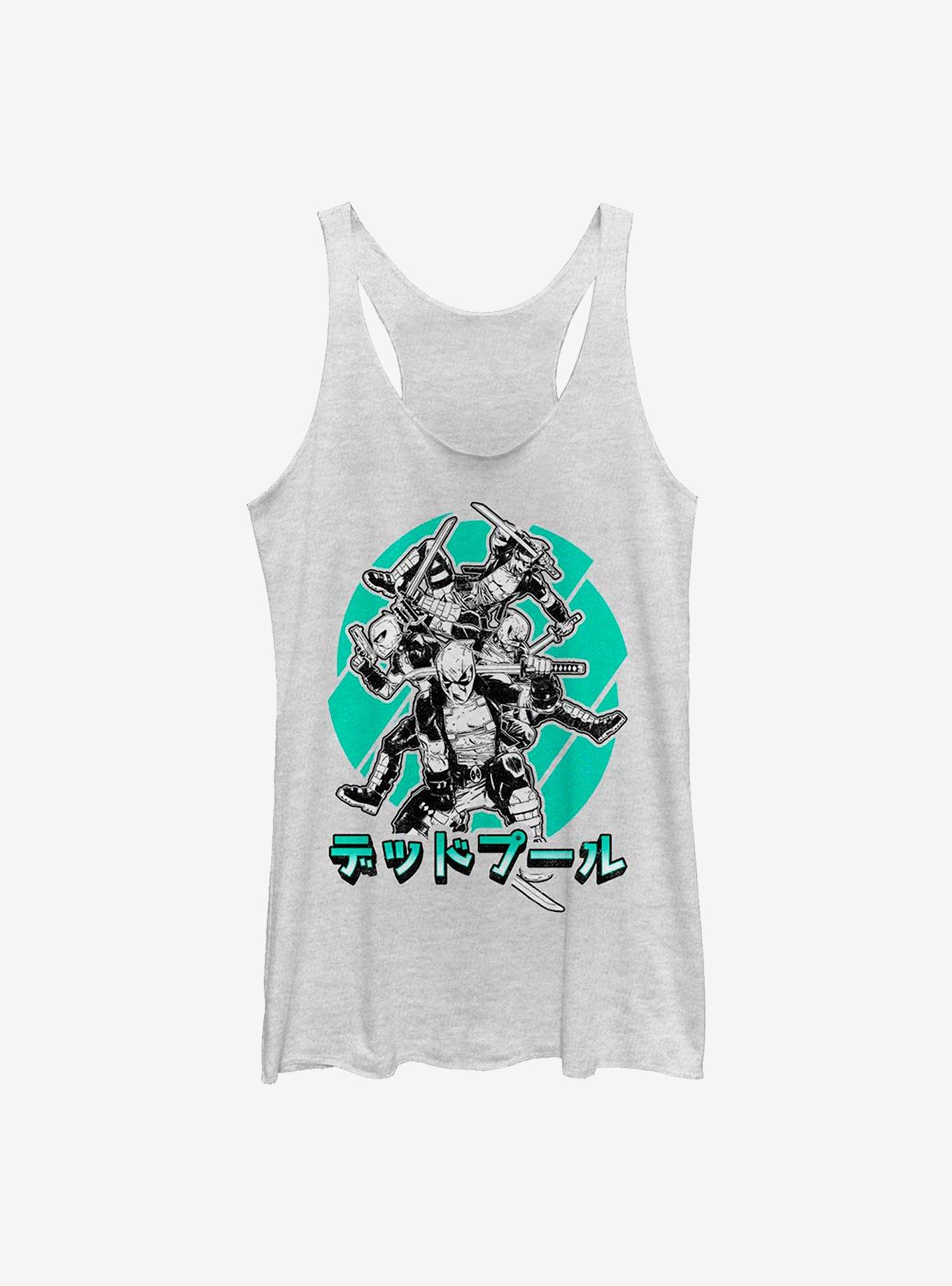 Marvel Deadpool Many Faces Girls Tank, WHITE HTR, hi-res