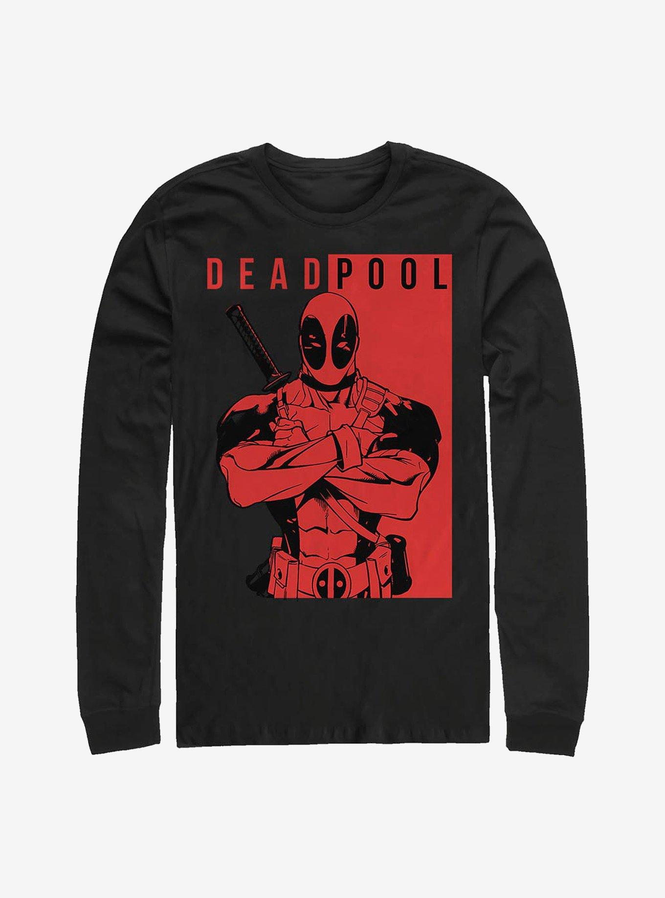 Marvel Deadpool Police Long-Sleeve T-Shirt, BLACK, hi-res