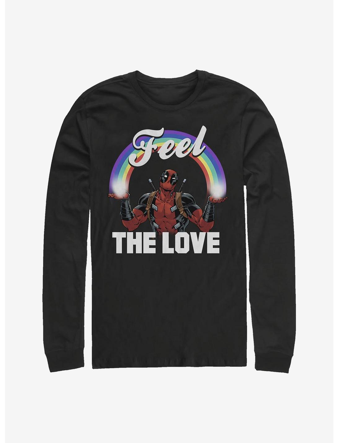 Marvel Deadpool Feel The Love Long-Sleeve T-Shirt, BLACK, hi-res