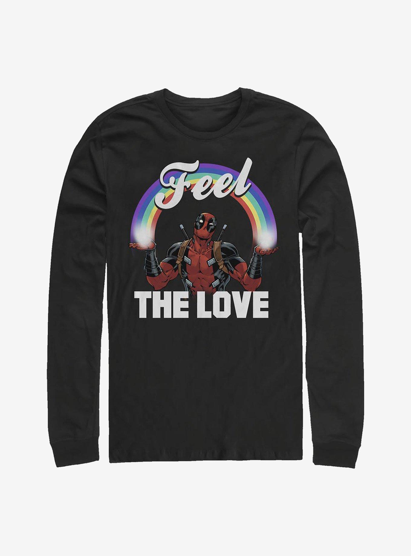 Marvel Deadpool Feel The Love Long-Sleeve T-Shirt, BLACK, hi-res