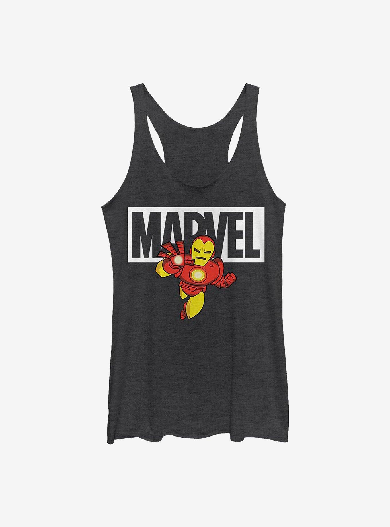 Marvel Iron Man Brick Girls Tank, BLK HTR, hi-res