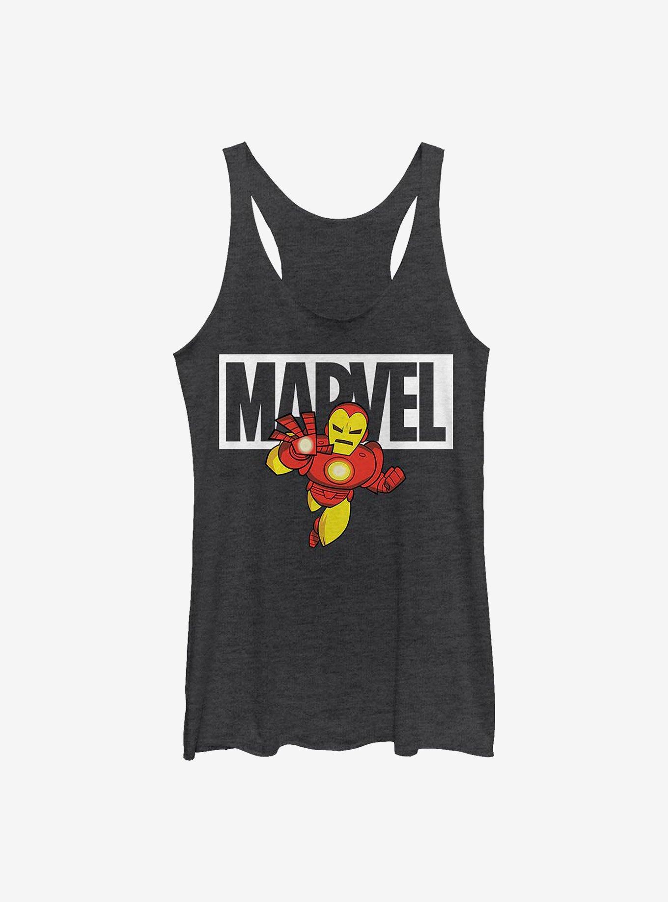 Marvel Iron Man Brick Girls Tank, BLK HTR, hi-res