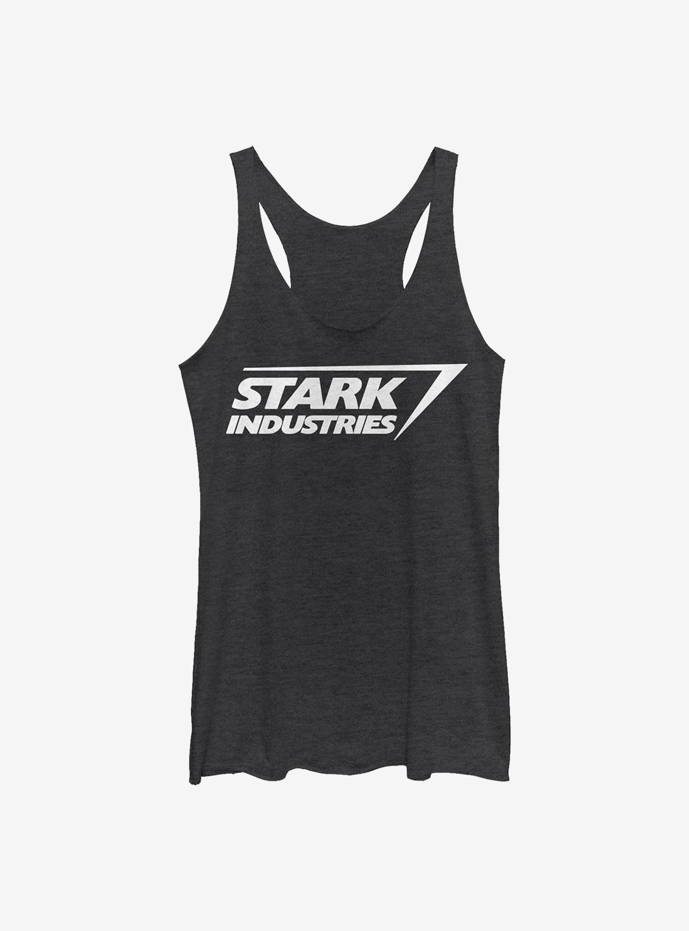 Marvel Iron Man Stark Logo Girls Tank, BLK HTR, hi-res