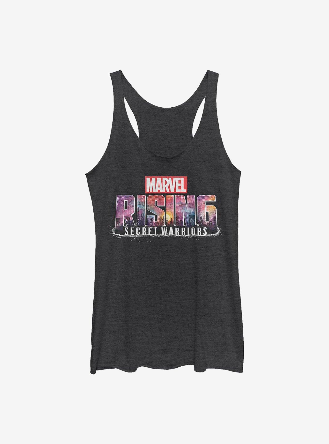 Marvel Secret Warriors Logo Girls Tank, BLK HTR, hi-res