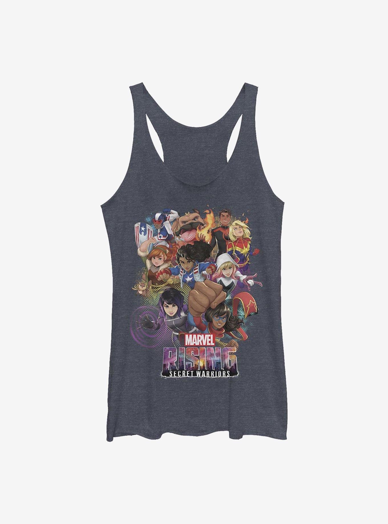 Marvel Secret Warriors Stack Up Girls Tank, NAVY HTR, hi-res