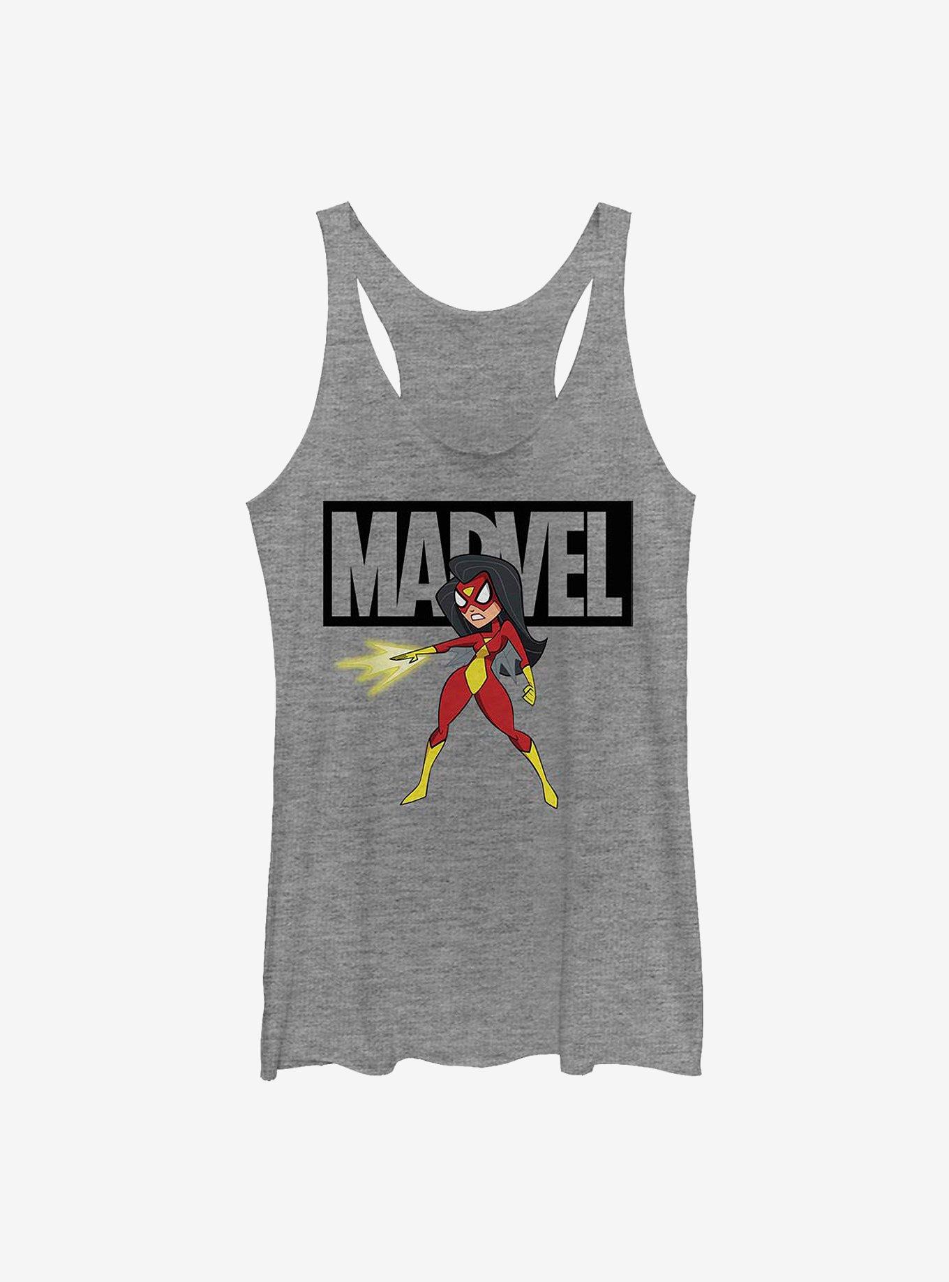 Marvel Spider-Man Brick Spideywoman Girls Tank, GRAY HTR, hi-res