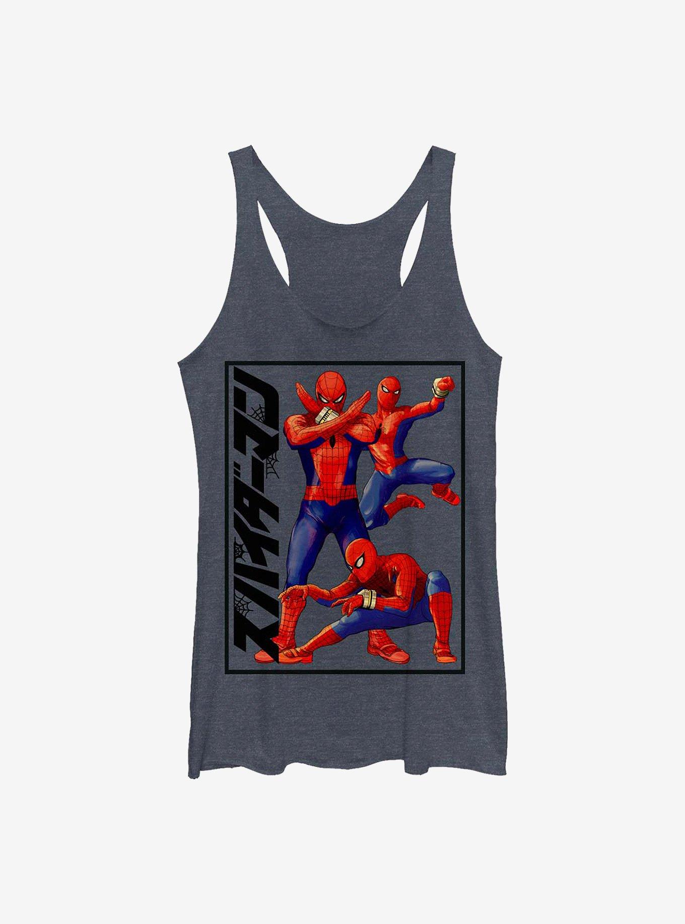 Marvel Spider-Man Spidey Trio Girls Tank, NAVY HTR, hi-res