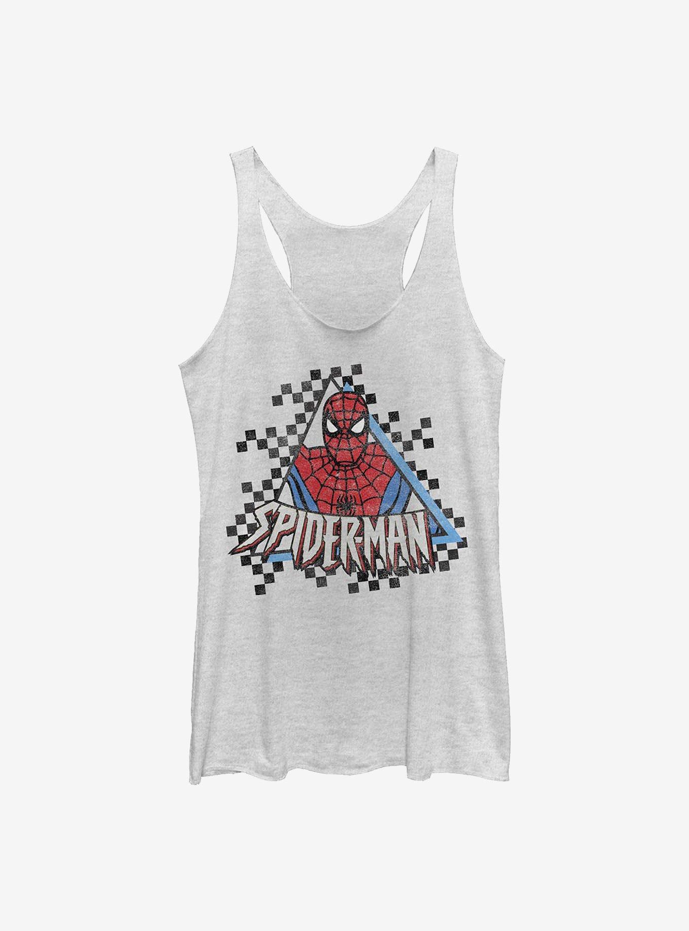 Marvel Spider-Man Triangle Checkered Girls Tank, WHITE HTR, hi-res