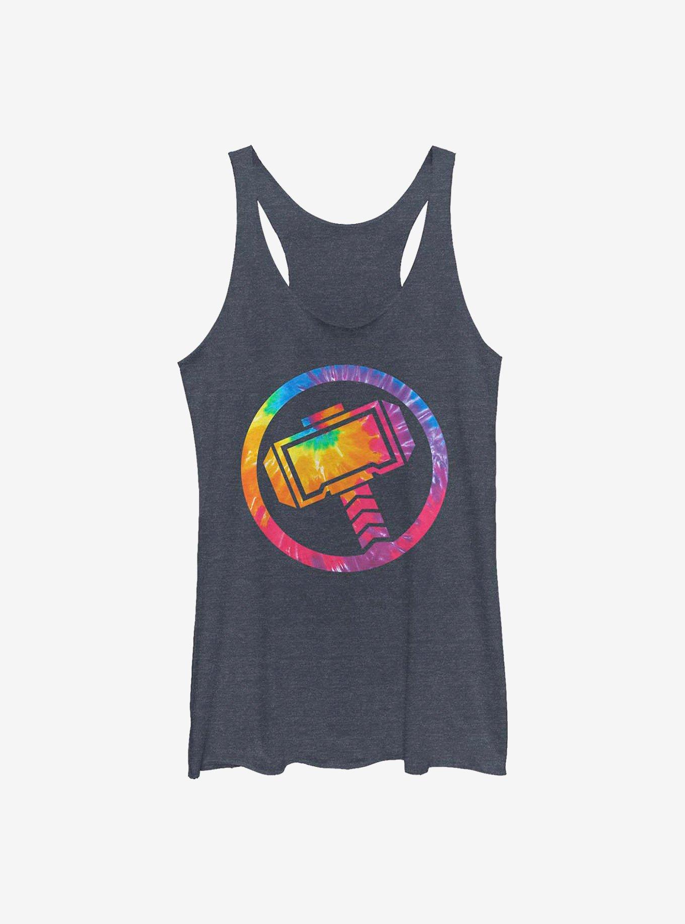 Marvel Thor Tie-Dye Girls Tank, NAVY HTR, hi-res