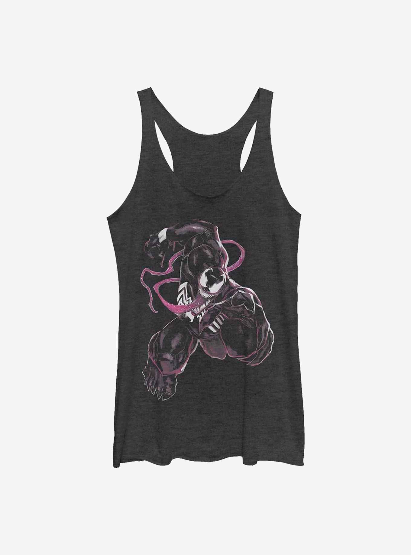 Marvel Venom Tongue Girls Tank, BLK HTR, hi-res