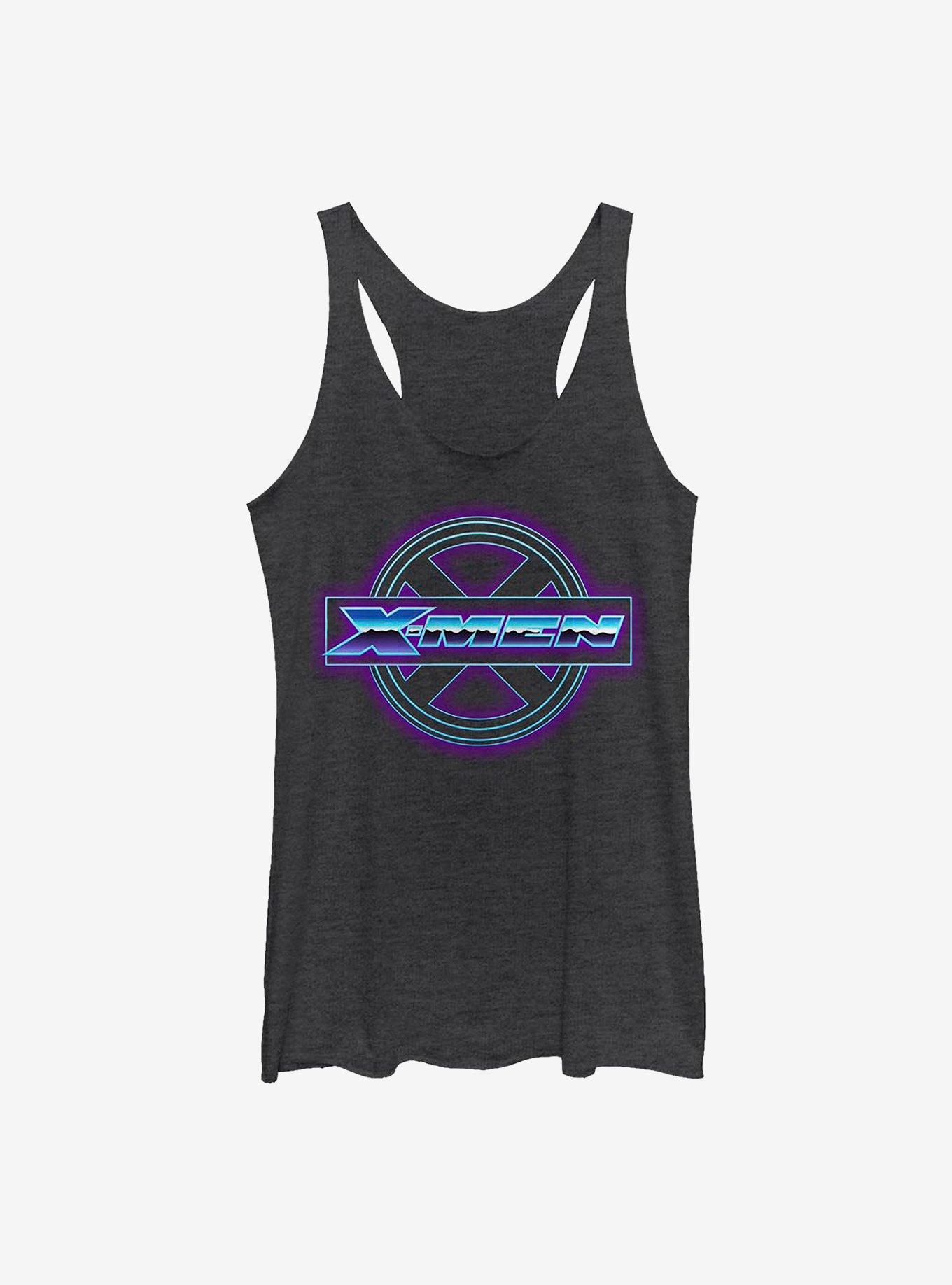 Marvel X-Men 80's Logo Girls Tank, BLK HTR, hi-res