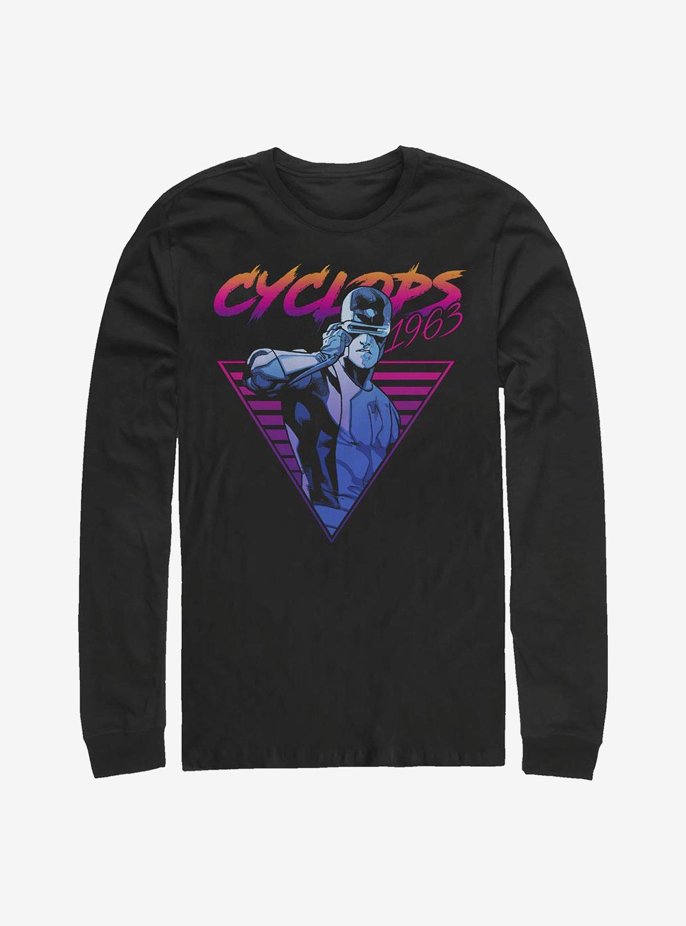 Marvel X-Men Neon Cyclops Long-Sleeve T-Shirt, BLACK, hi-res