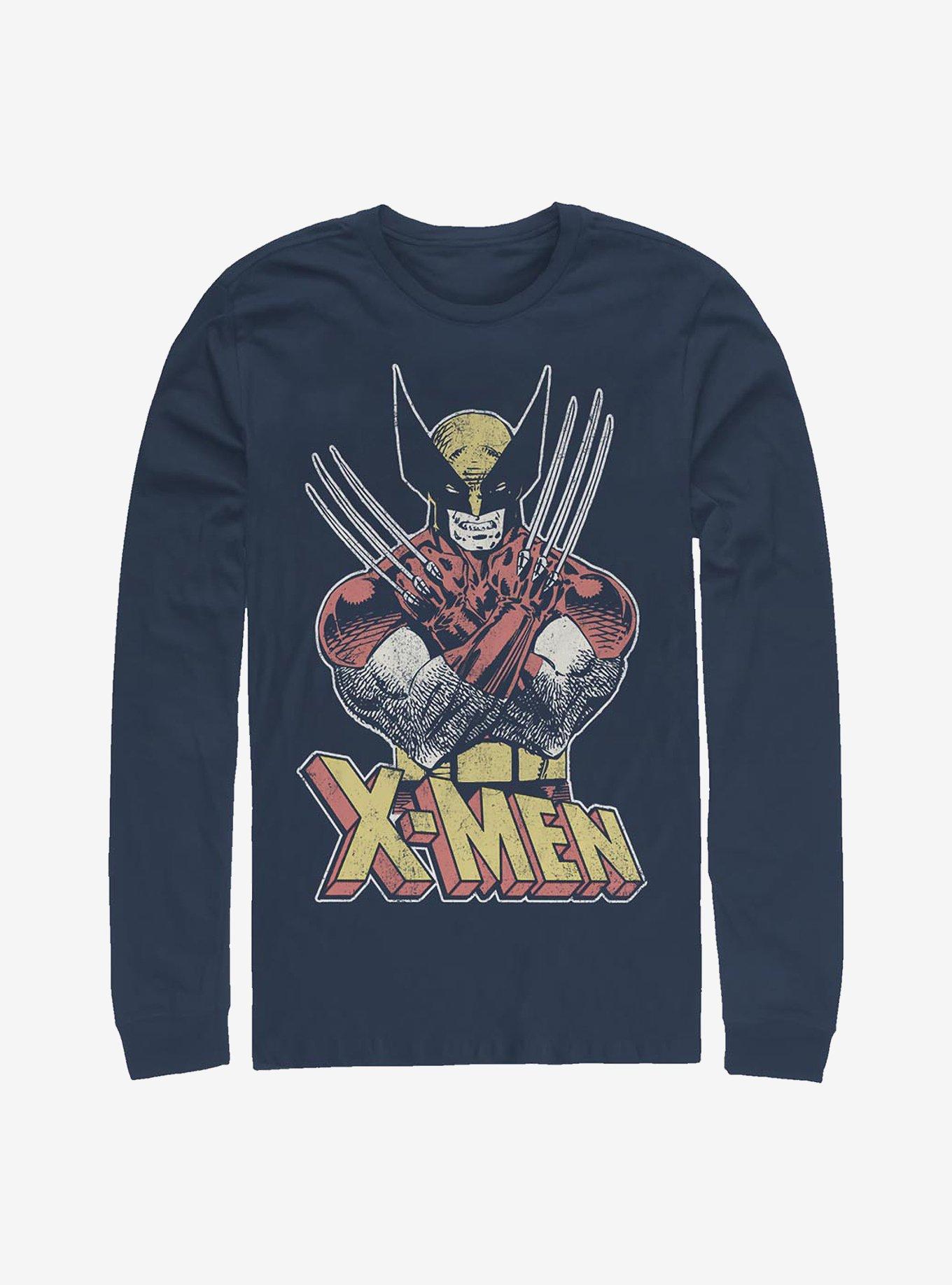 Marvel X-Men Vintage Wolverine Long-Sleeve T-Shirt, NAVY, hi-res