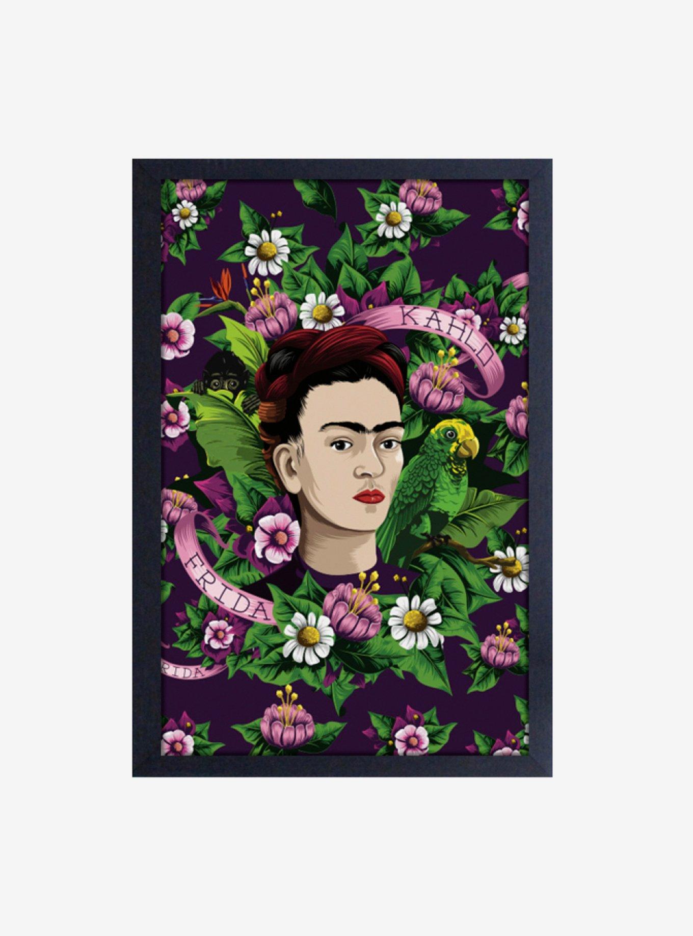 Frida Kahlo Parrot Framed Wood Wall Art