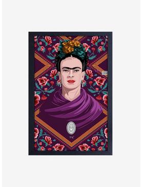 Frida Kahlo Purple Shawl Framed Wood Wall Art, , hi-res