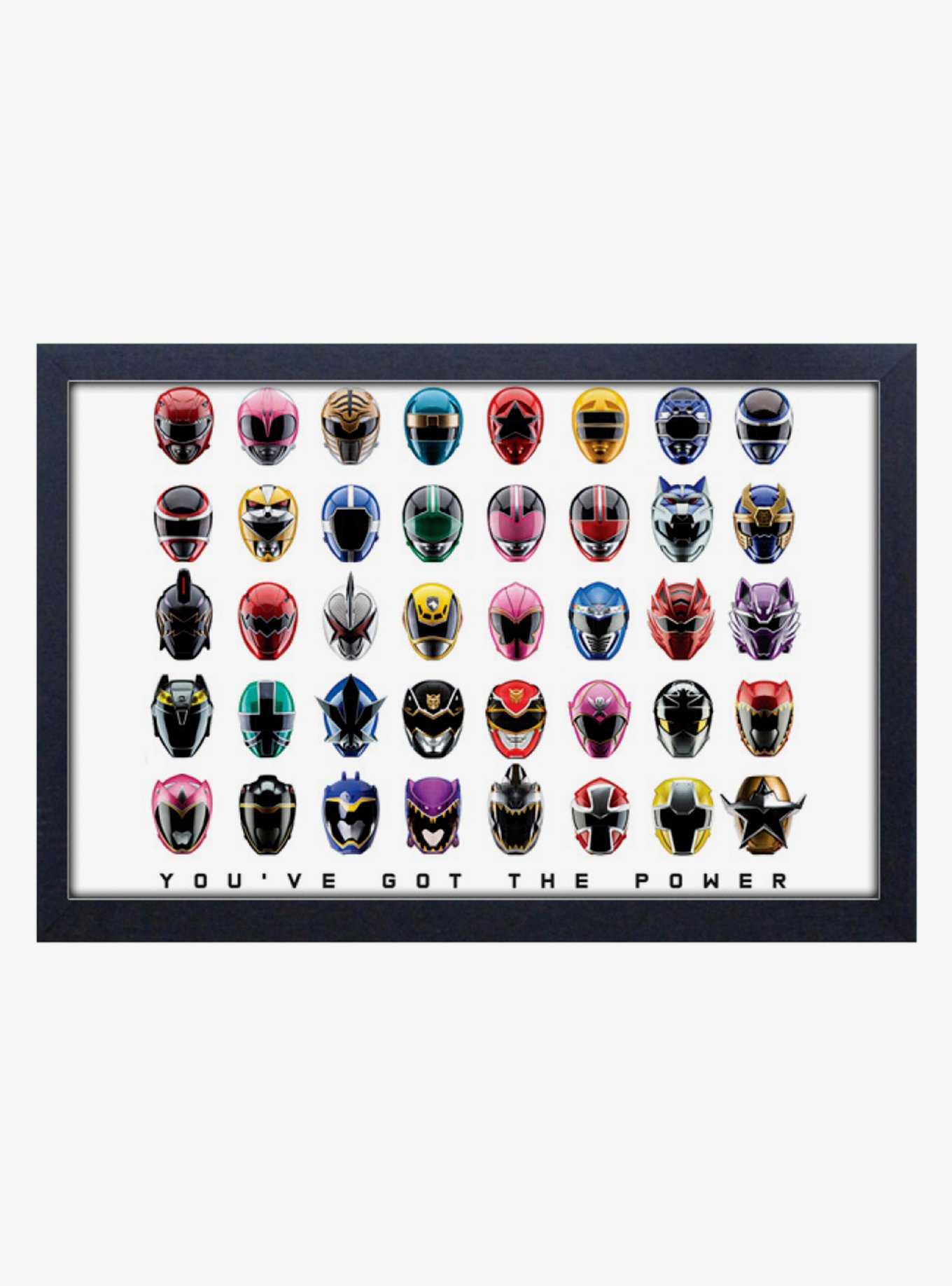 Mighty Morphin Power Rangers Helmets Framed Wood Wall Art, , hi-res