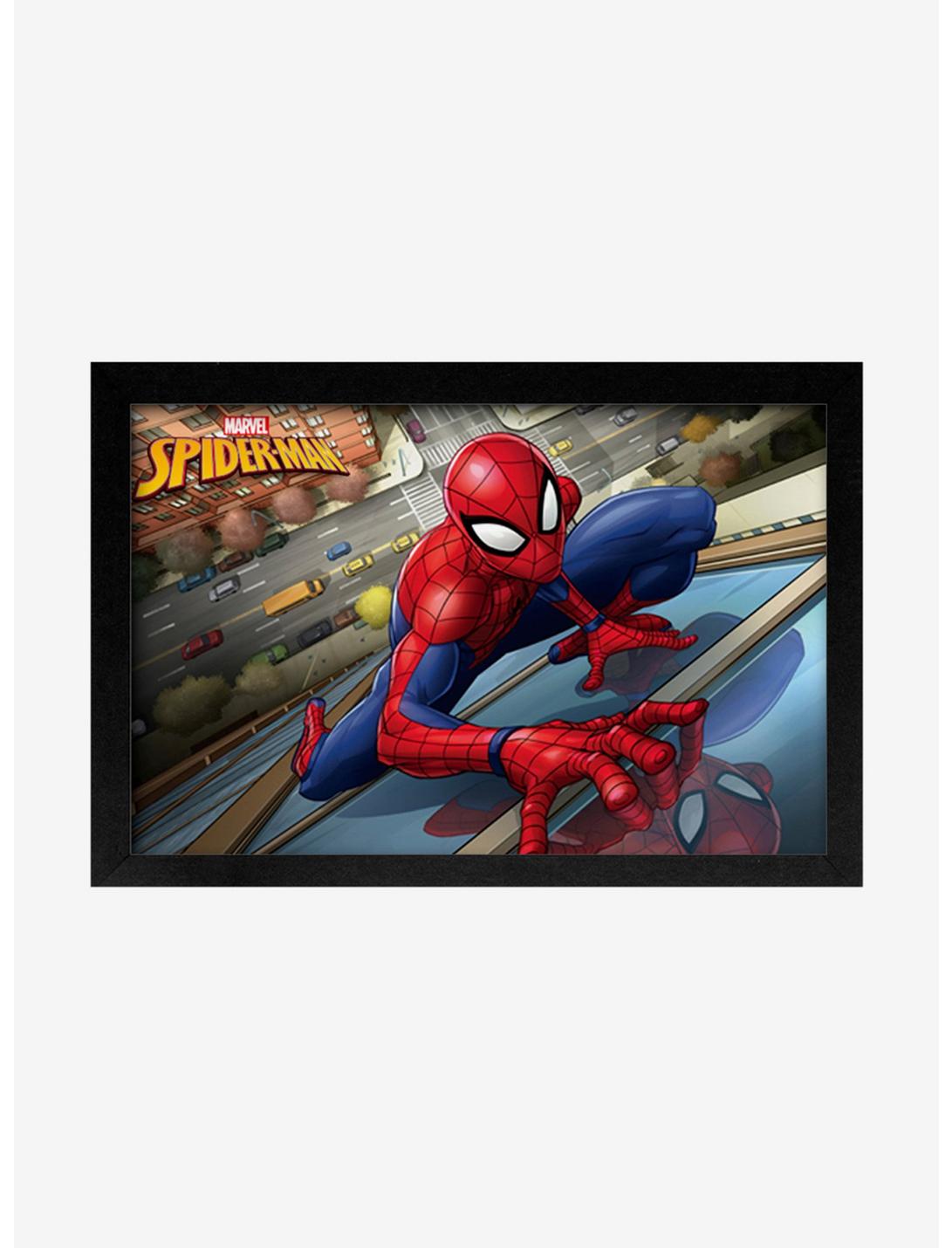 Marvel Spider-Man Crawling Framed Wood Wall Art, , hi-res
