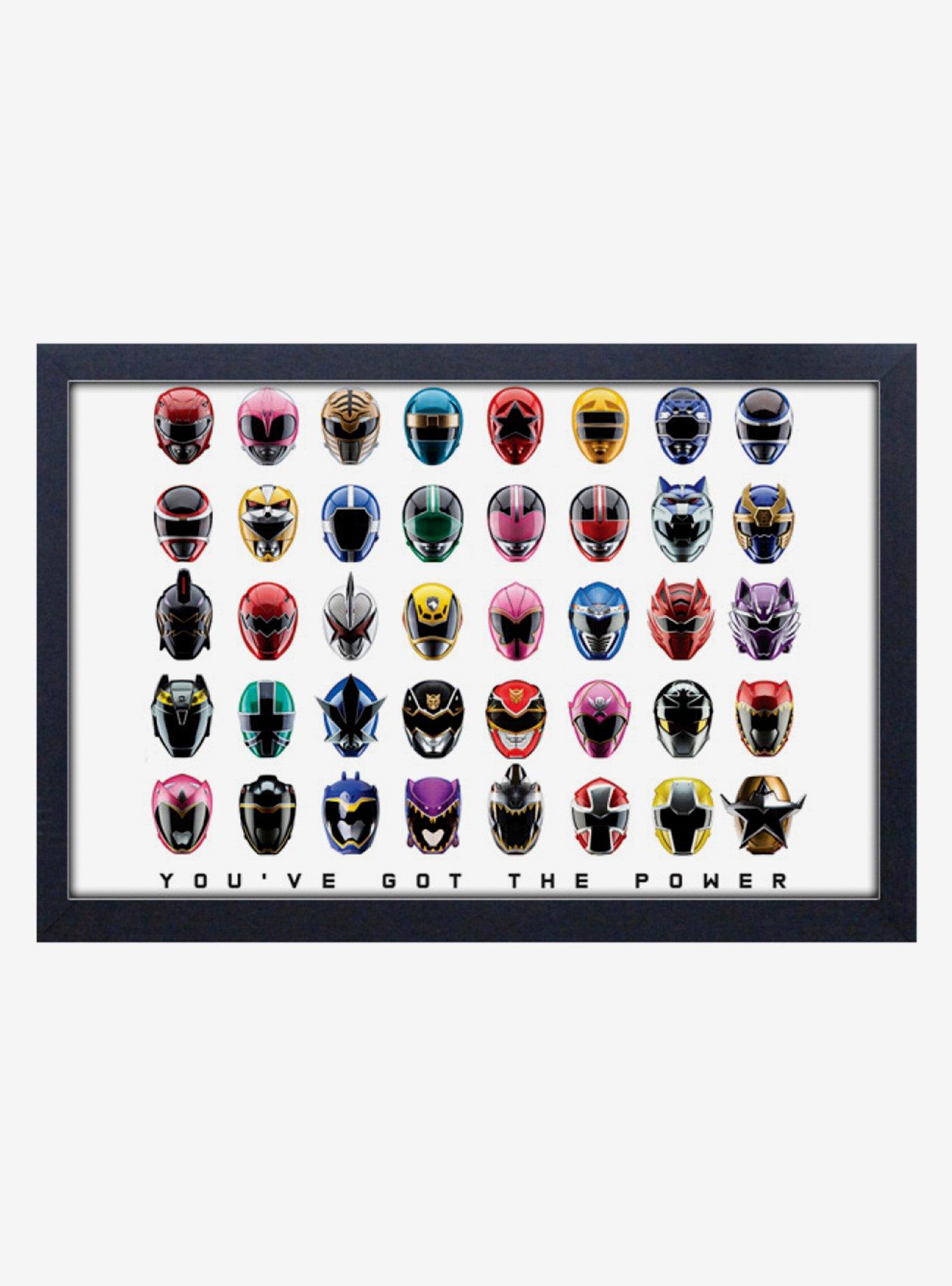Mighty Morphin Power Rangers Helmets Framed Wood Wall Art, , hi-res