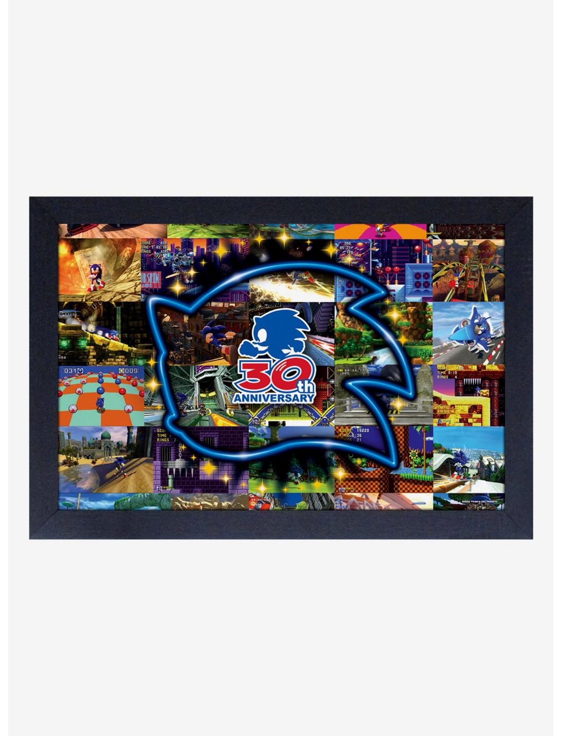 Sonic The Hedgehog 30Th -Scene Collage Framed Wood Wall Art, , hi-res