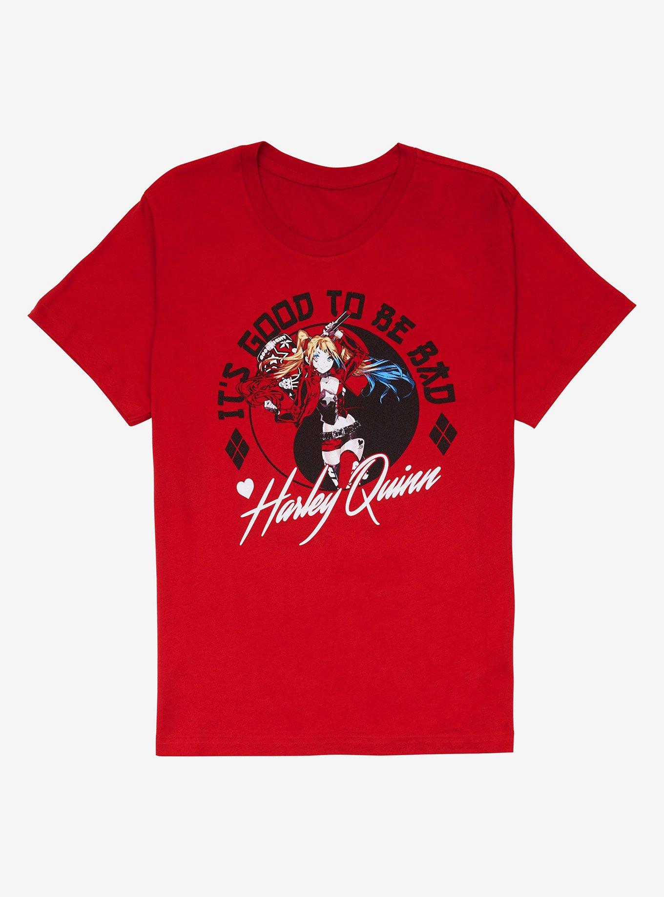 DC Comics Harley Quinn It's Good to Be Bad T-Shirt - BoxLunch Exclusive, RED, hi-res