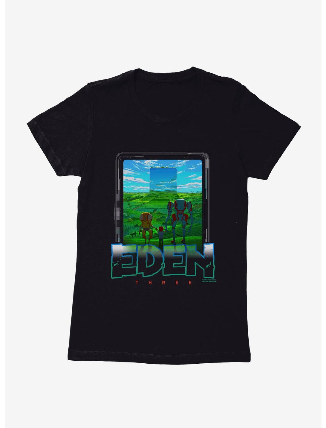 Eden Three Garden Logo Womens T-Shirt, BLACK, hi-res