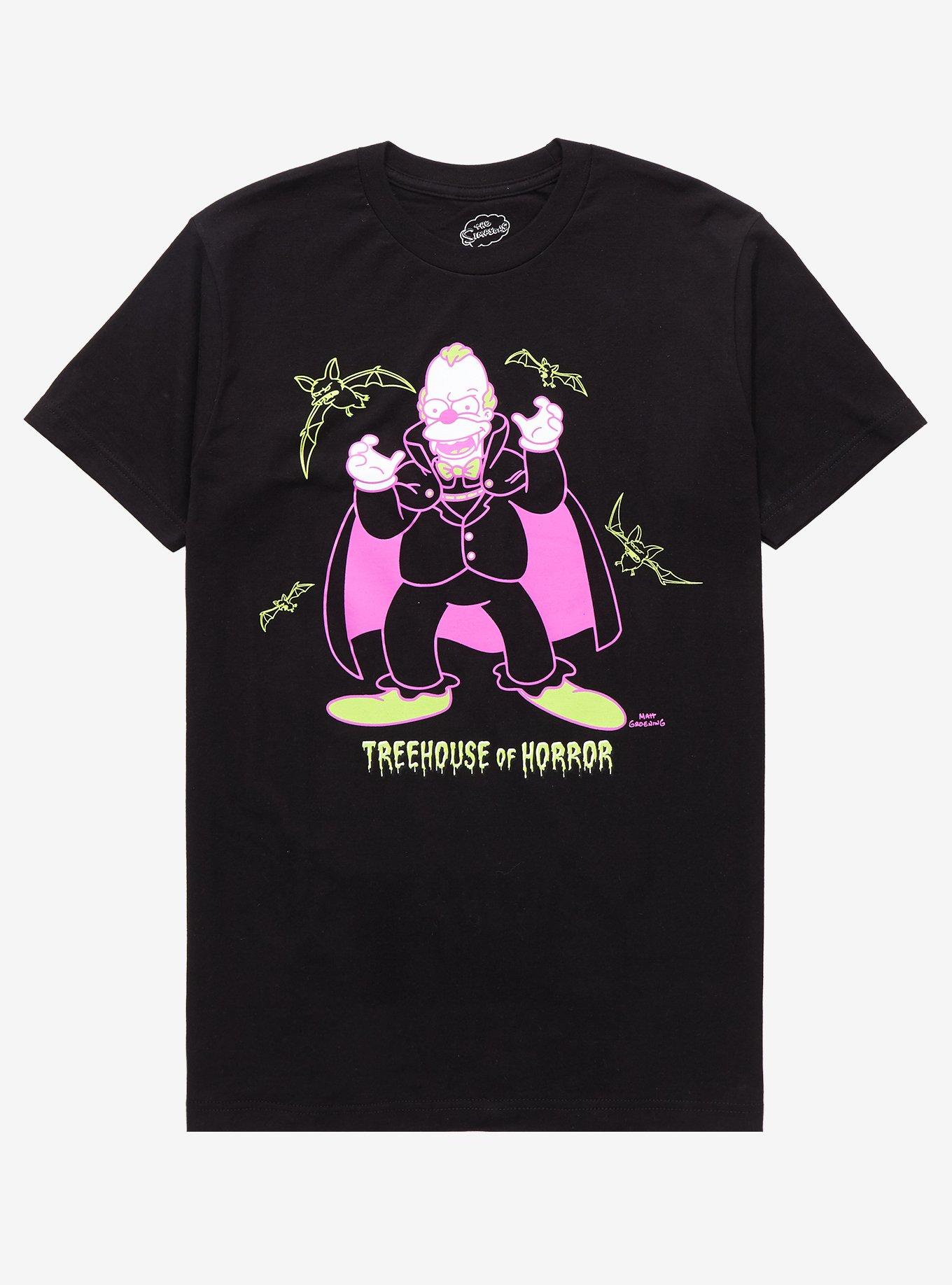 The Simpsons Treehouse of Horror Krusty the Clown Vampire T-Shirt - BoxLunch Exclusive, BLACK, hi-res