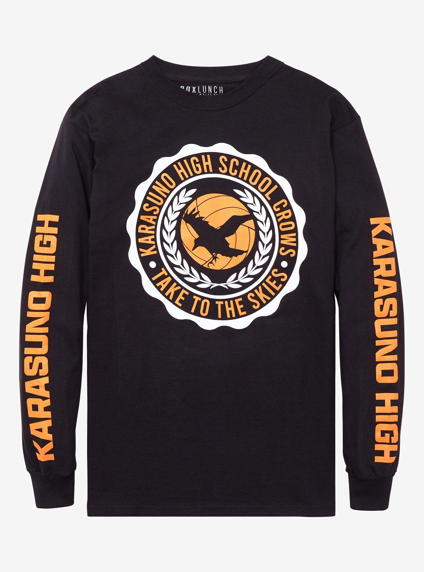 Haikyu!! Karasuno High School Crows Long Sleeve T-Shirt - BoxLunch Exclusive, BLACK, hi-res
