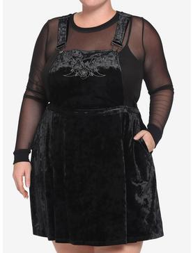 Moon & Florals Embroidered Black Velvet Skirtall Plus Size, , hi-res
