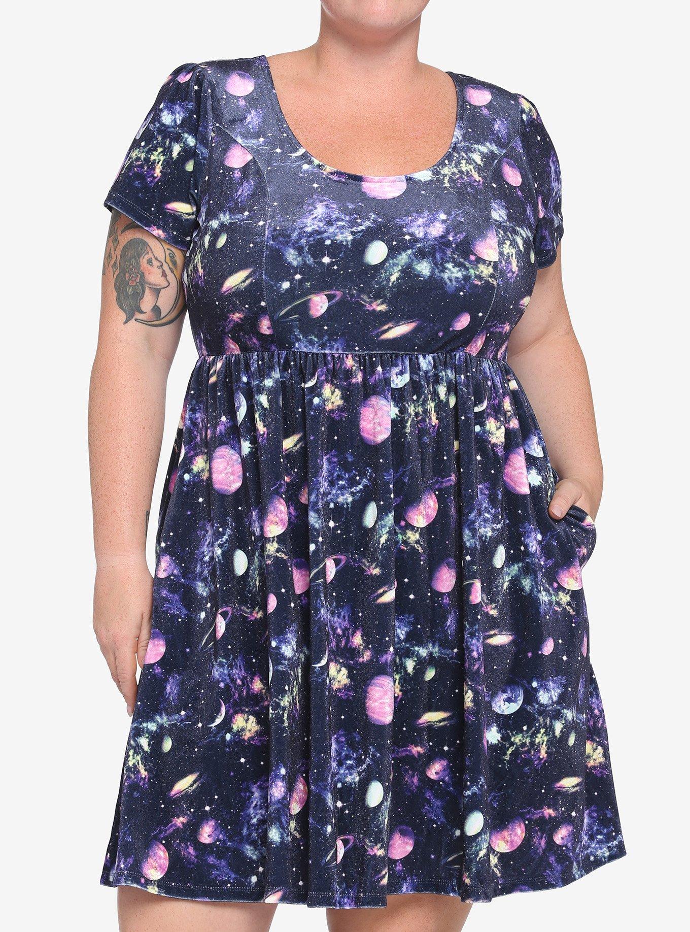 Galaxy Velvet Babydoll Dress Plus Size