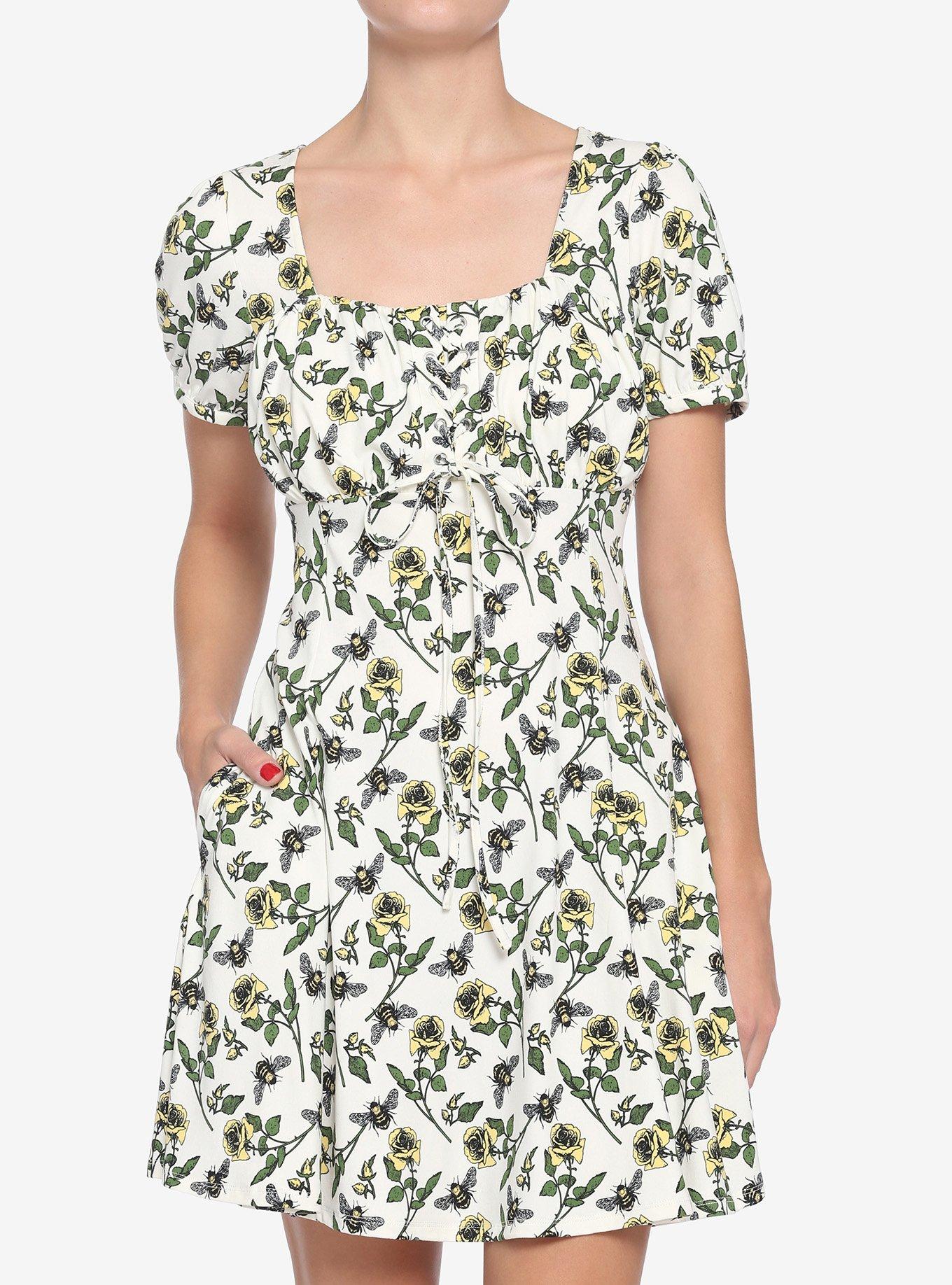 Bees & Roses Empire Dress, MULTI, hi-res