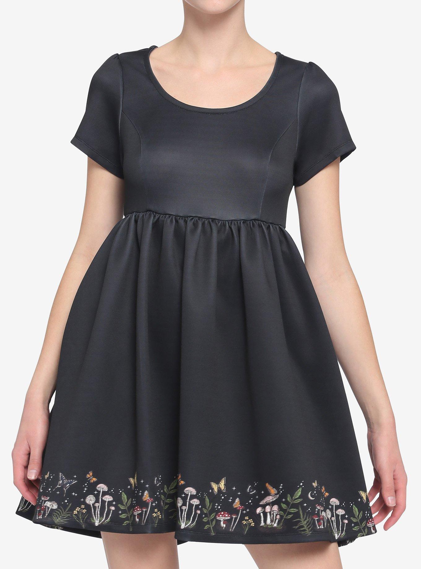 Mushroom Border Babydoll Dress Hot Topic