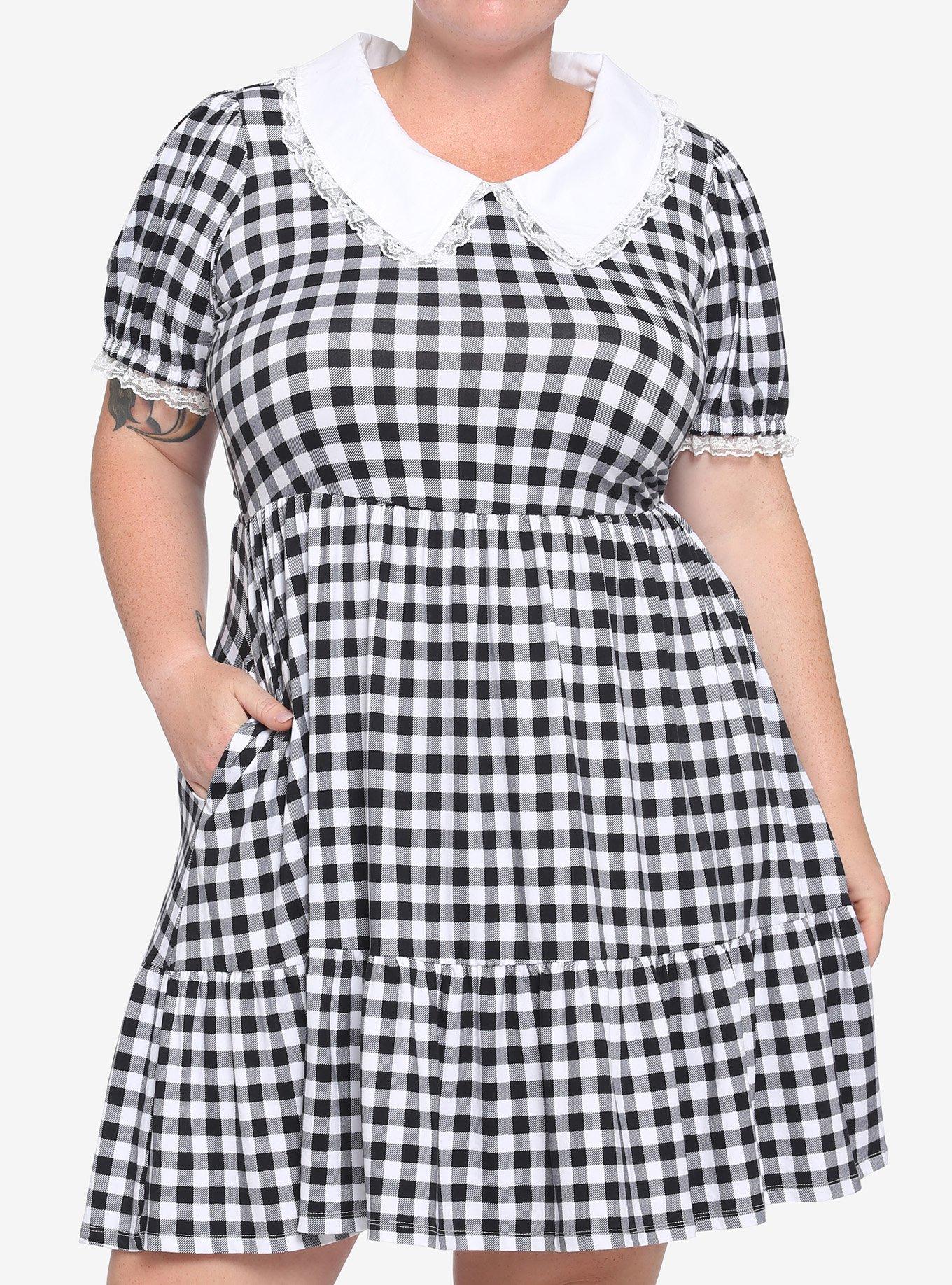 plus size buffalo check dress