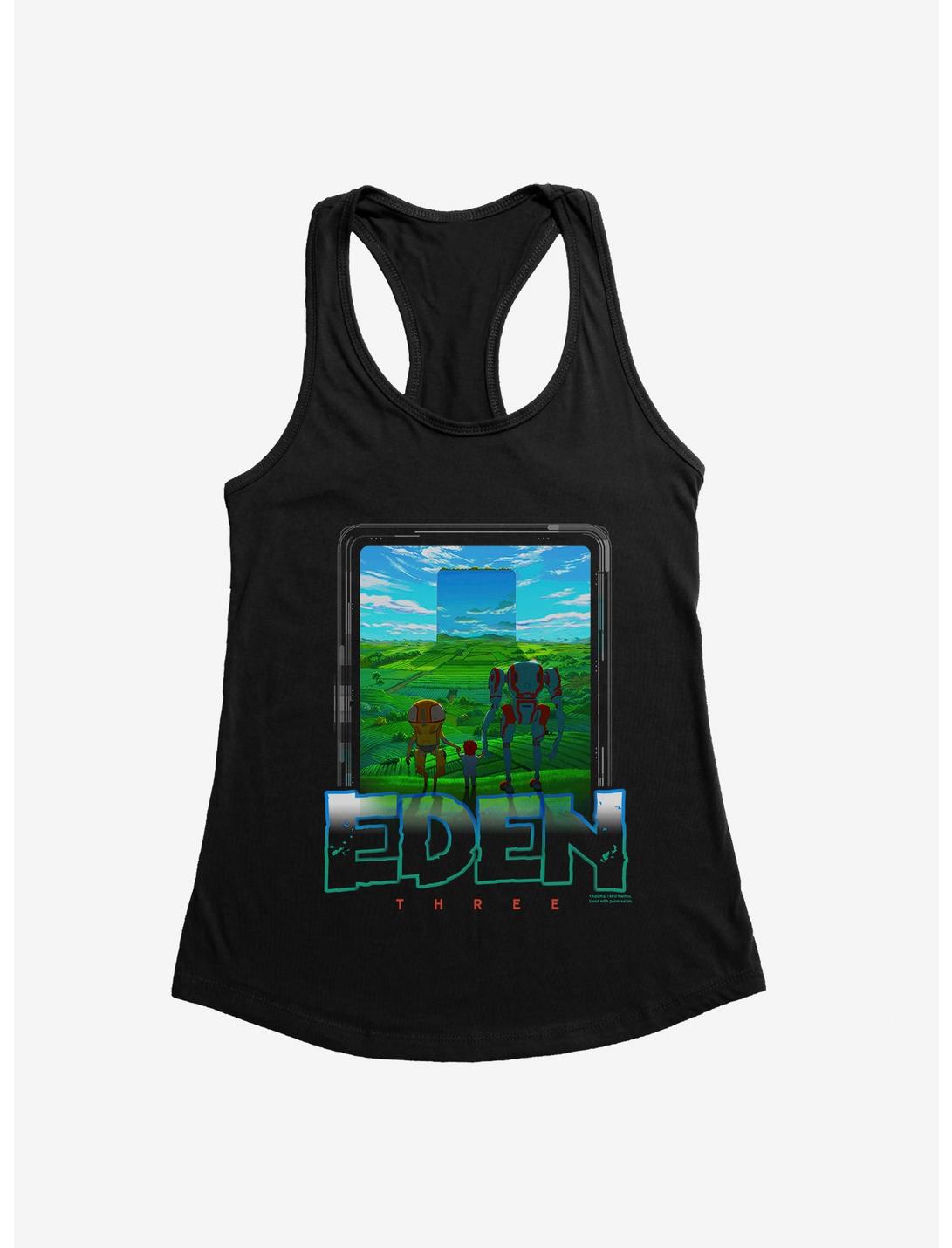 Eden Three Garden Logo Womens Tank Top, BLACK, hi-res