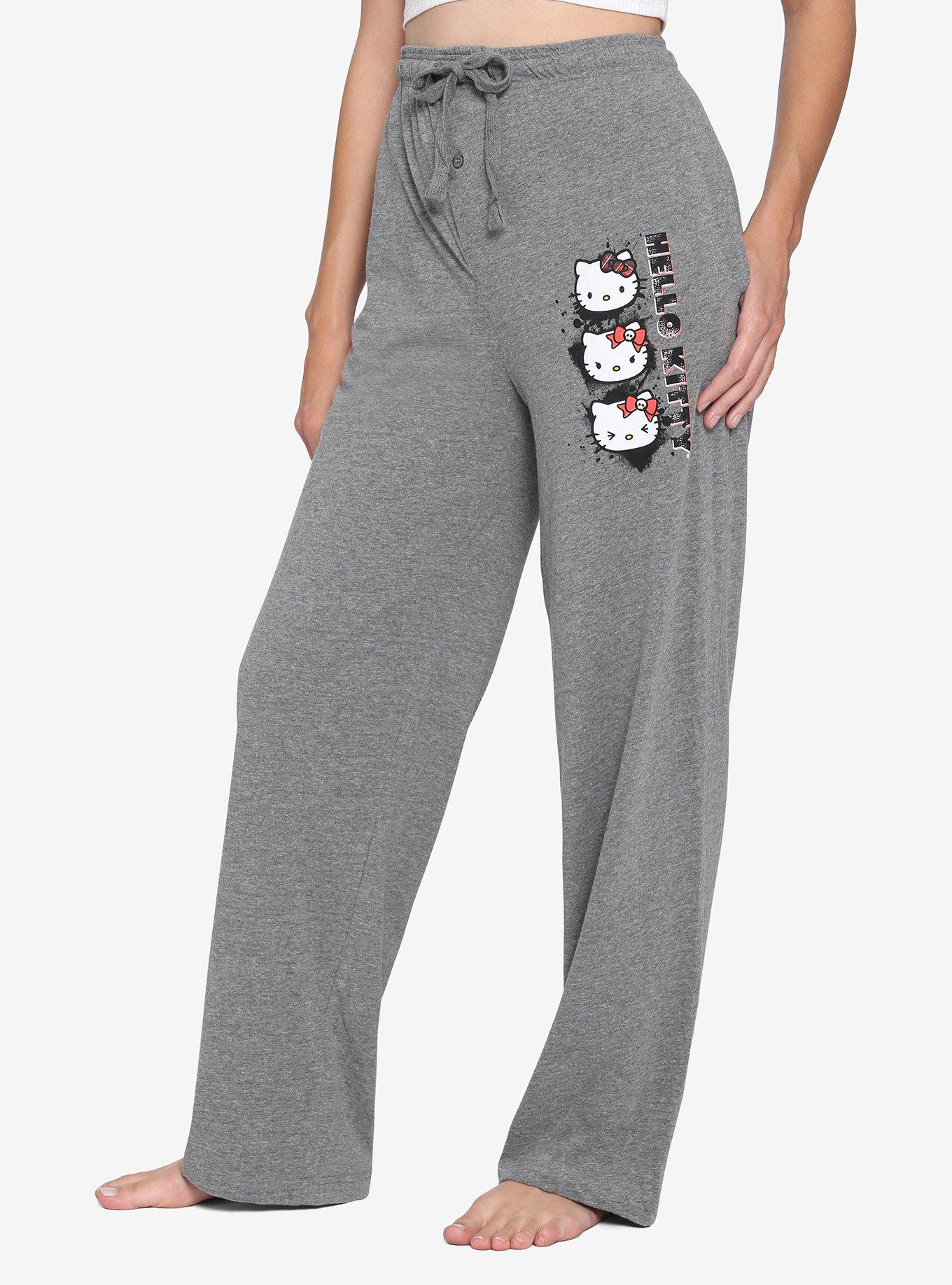 Hello Kitty Punk Grey Pajama Pants Hot Topic