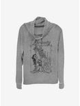Disney Beauty And The Beast Books Cowlneck Long-Sleeve Girls Top, GRAY HTR, hi-res