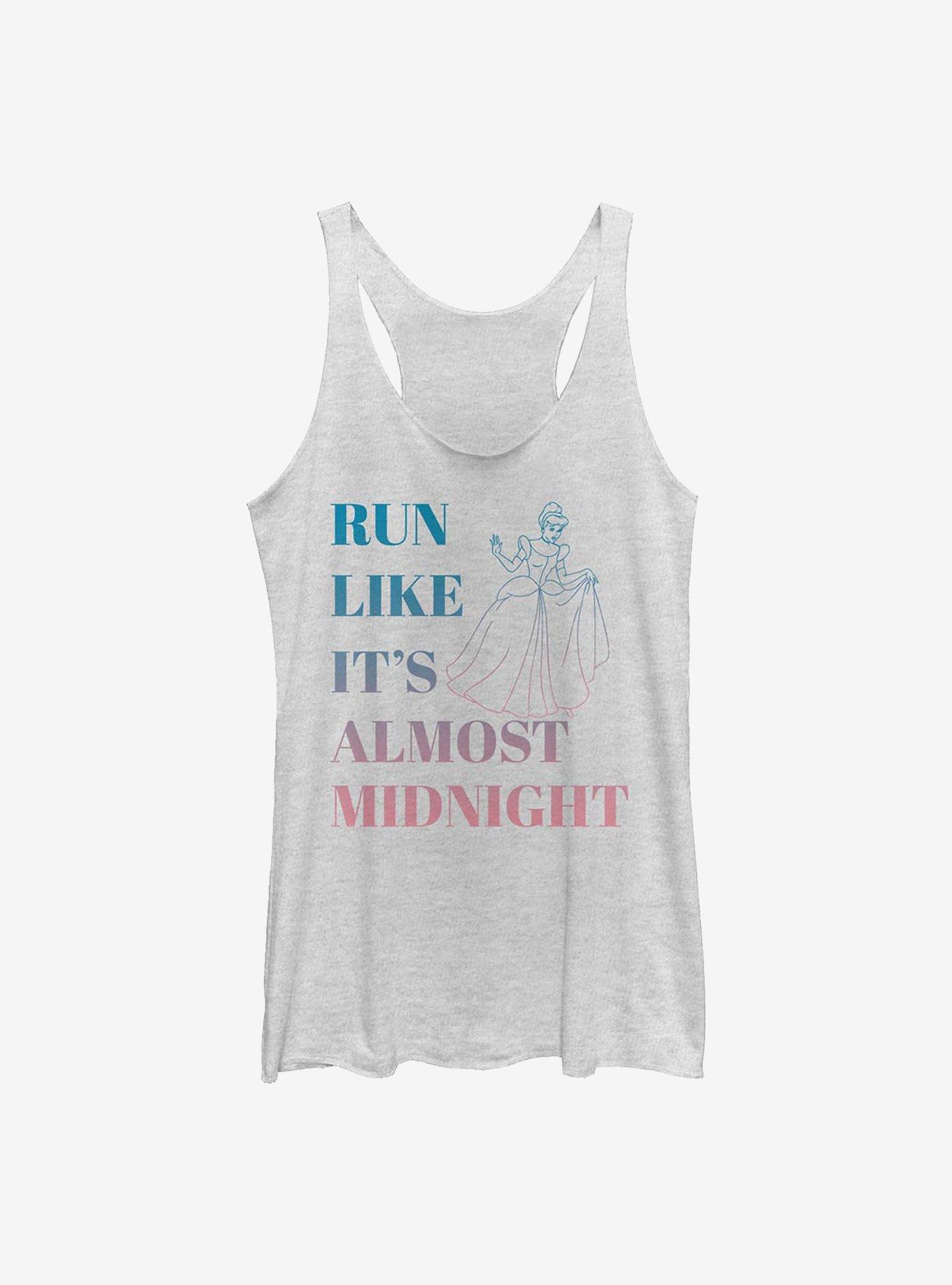 Disney Cinderella Run Like It's Almost Midnight Girls Tank, WHITE HTR, hi-res