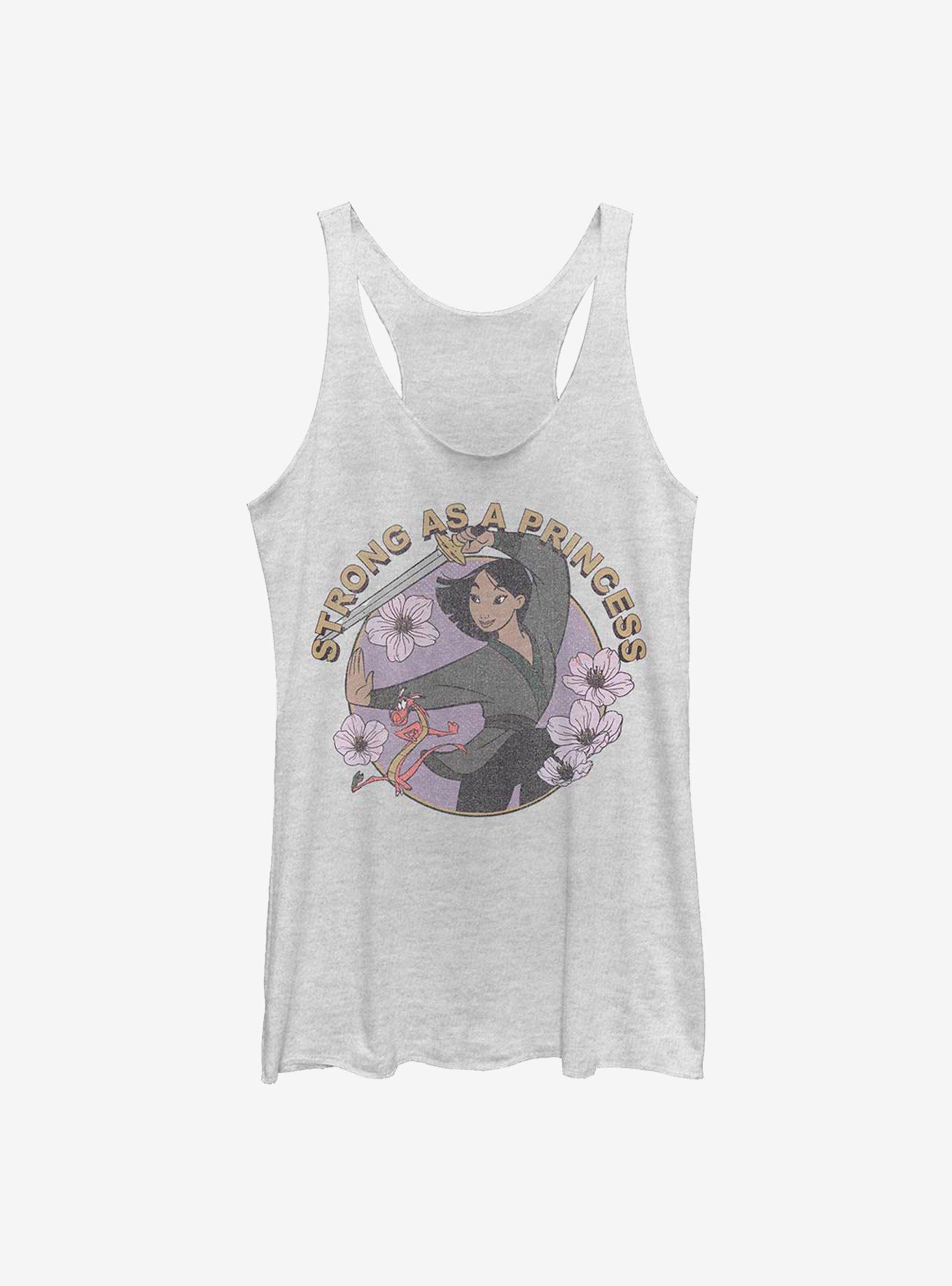 Disney Mulan Strong As A Princess Girls Tank, WHITE HTR, hi-res